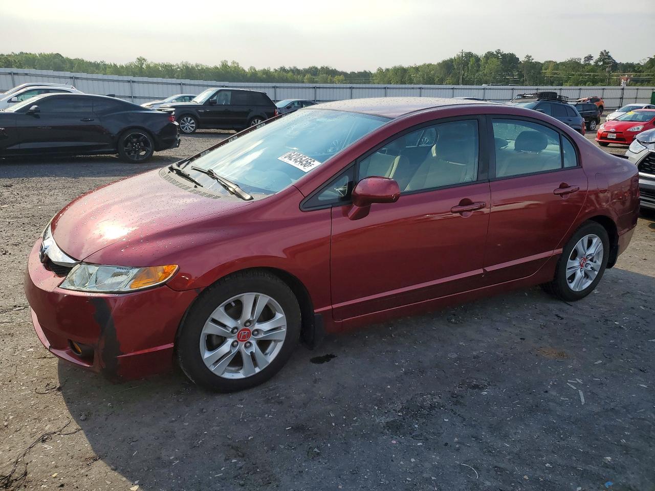 2011 Honda Civic Lx Red vin: 2HGFA1F57BH500754