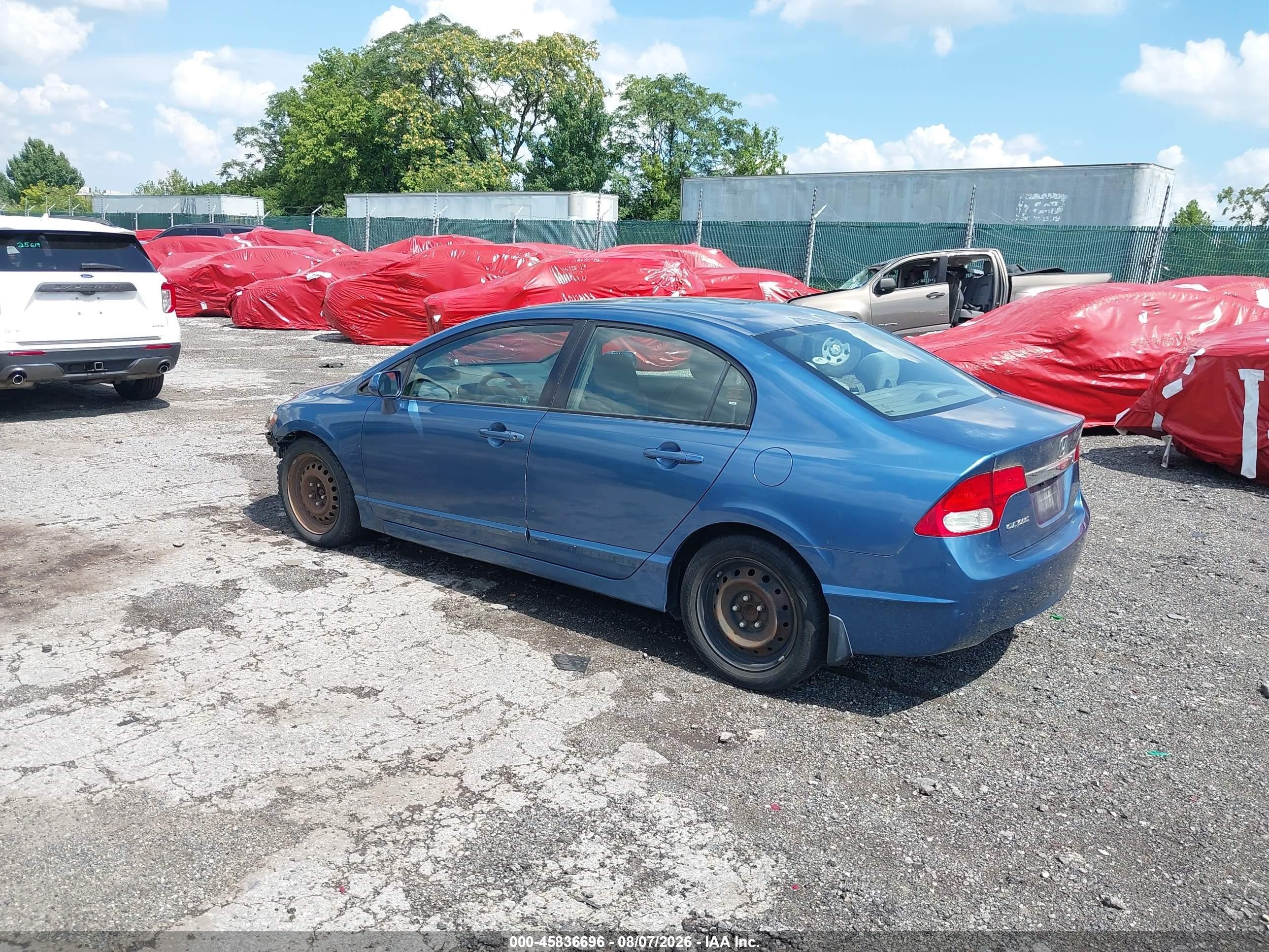 2011 Honda Civic Lx Blue vin: 2HGFA1F57BH524911