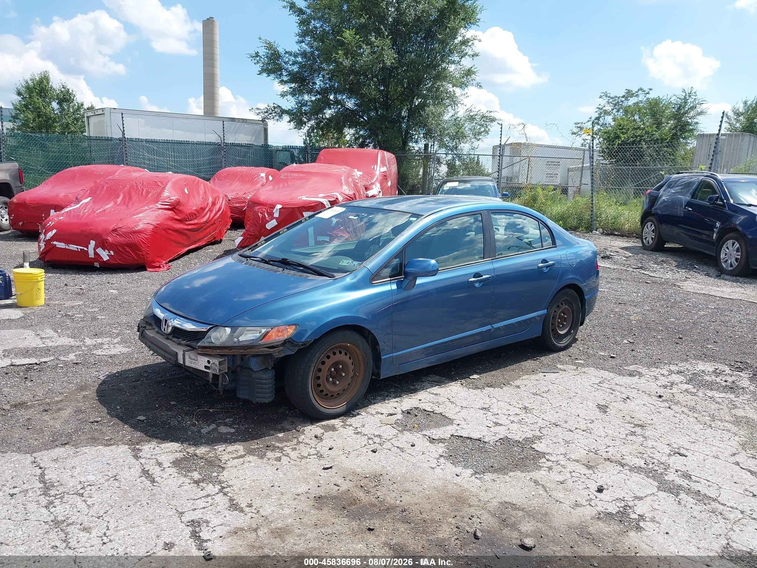 2011 Honda Civic Lx Blue vin: 2HGFA1F57BH524911