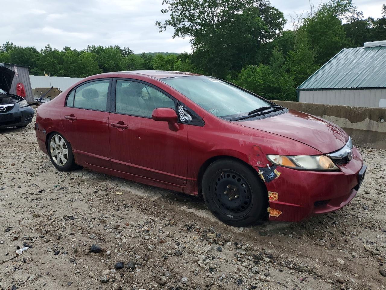 2011 Honda Civic Lx Maroon vin: 2HGFA1F57BH538808