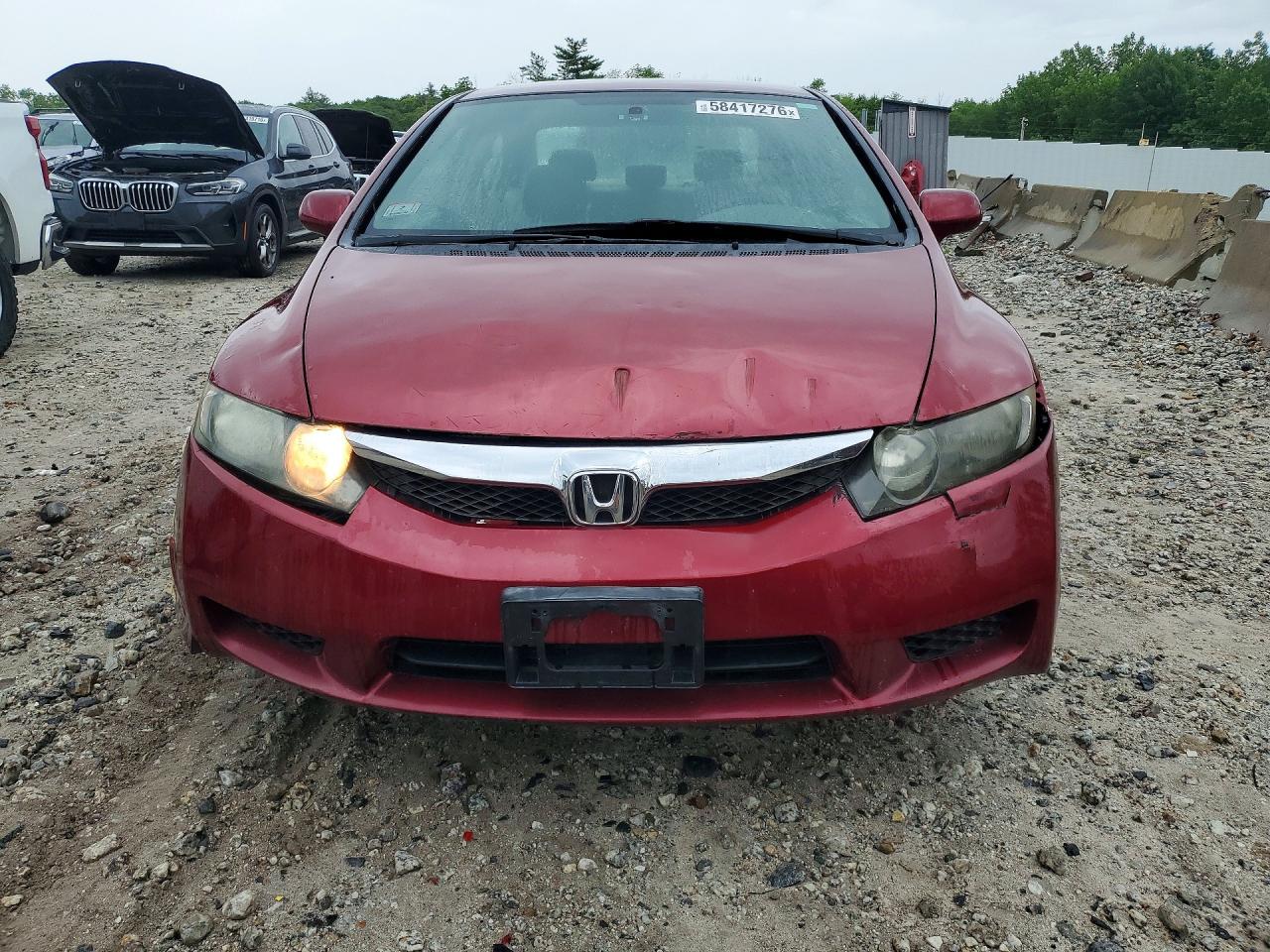2011 Honda Civic Lx Maroon vin: 2HGFA1F57BH538808