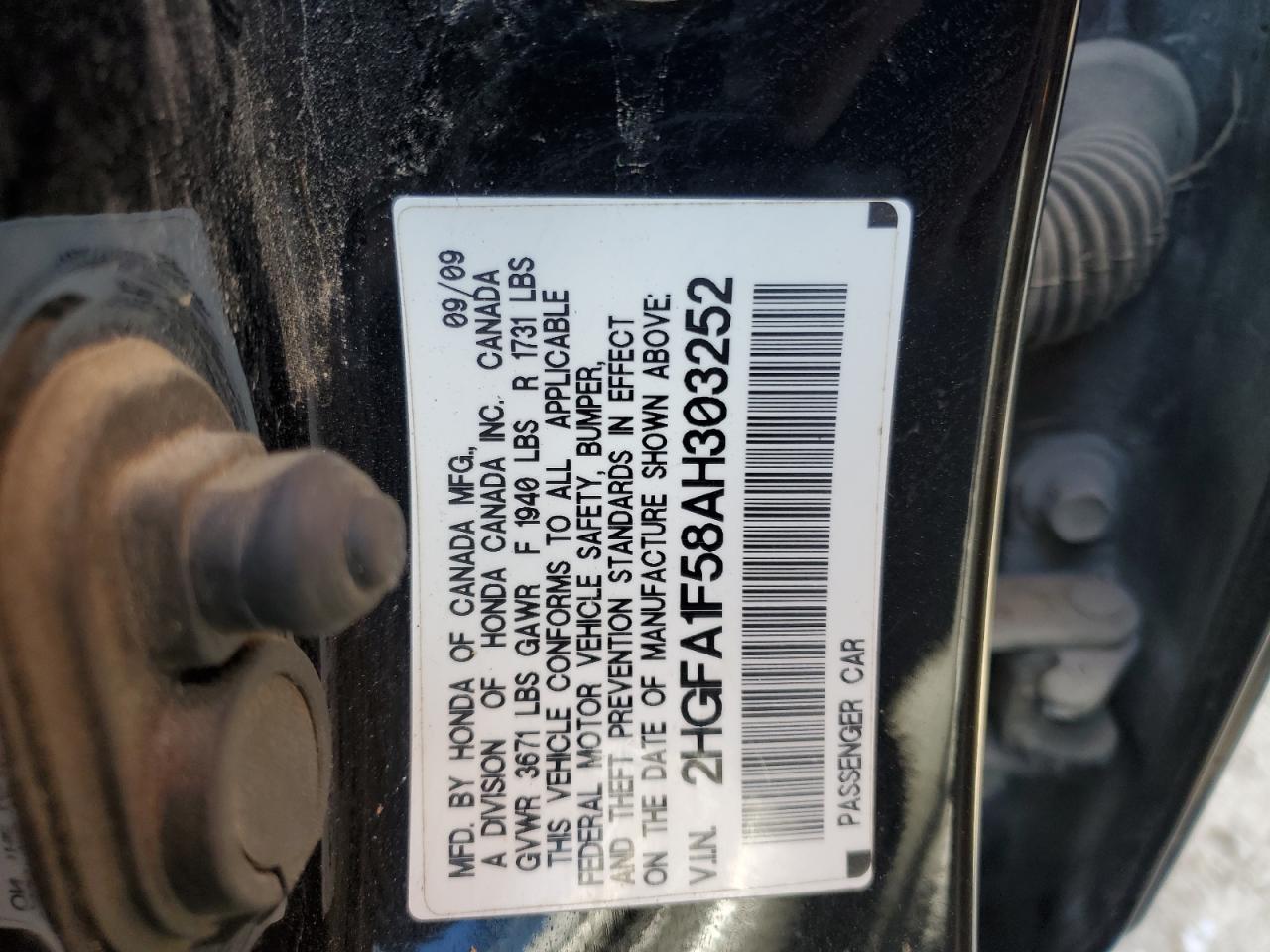 2010 Honda Civic Lx Black vin: 2HGFA1F58AH303252