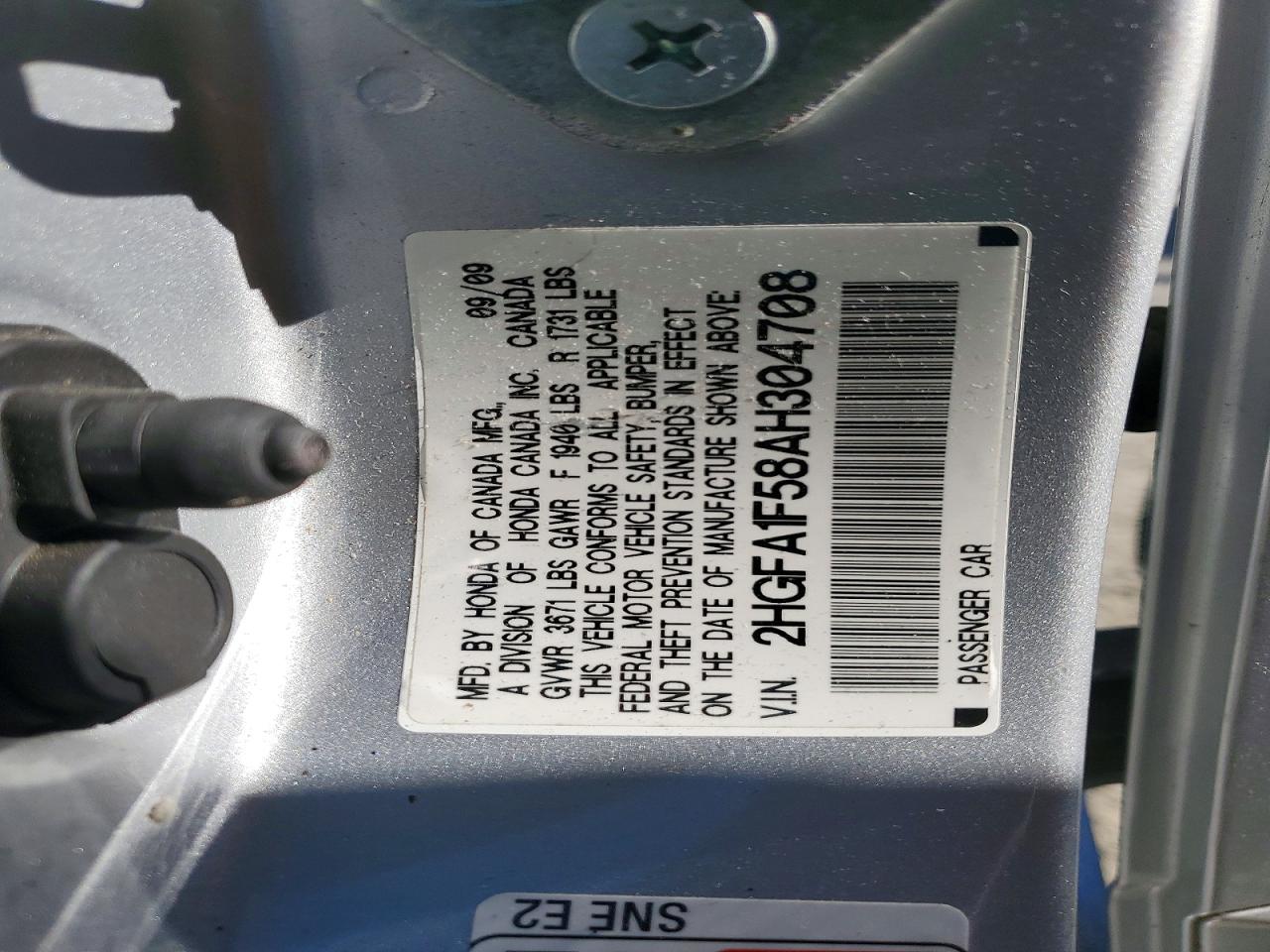 2010 Honda Civic Lx Silver vin: 2HGFA1F58AH304708