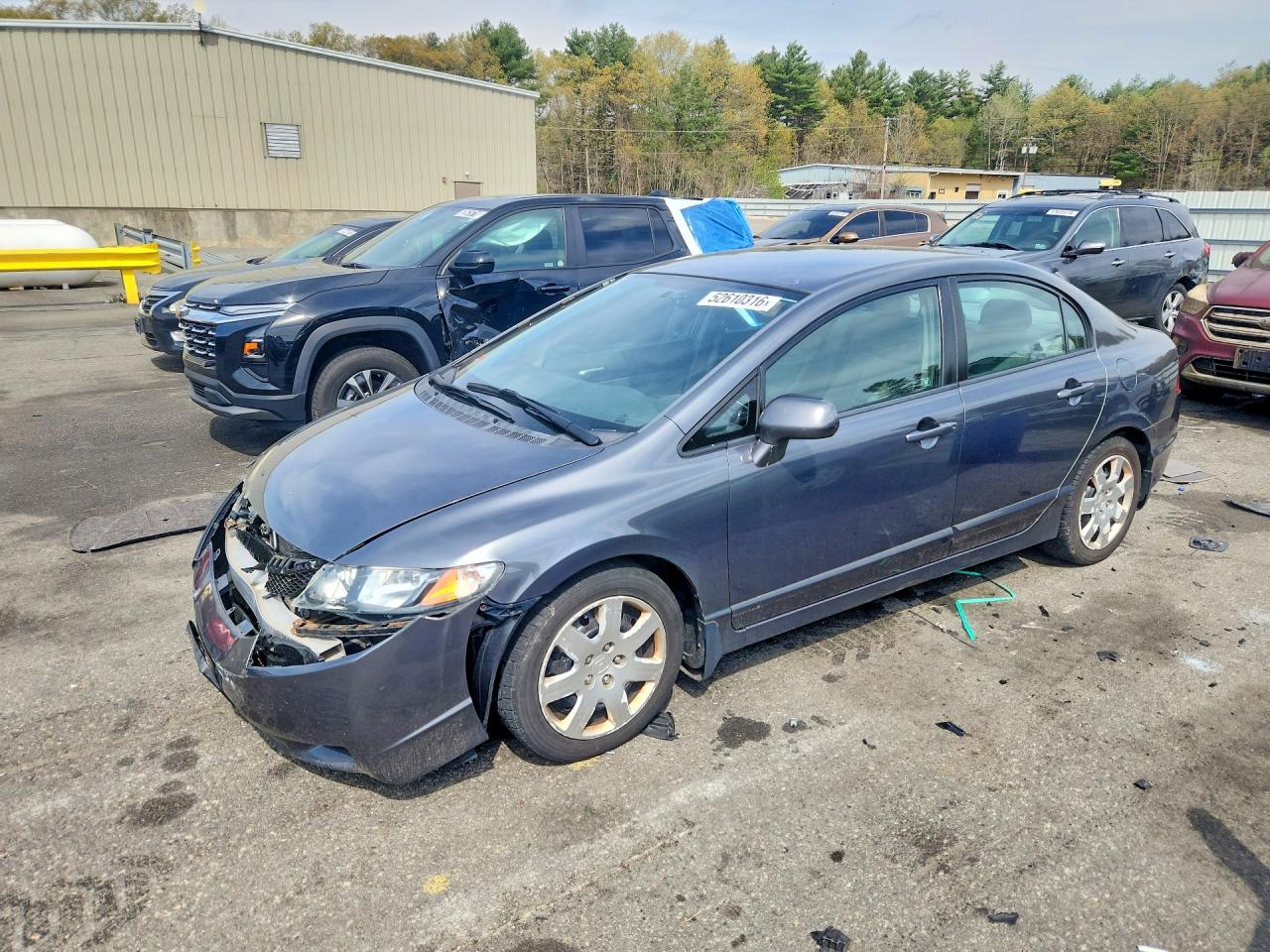 2010 Honda Civic Lx Gray vin: 2HGFA1F58AH329608