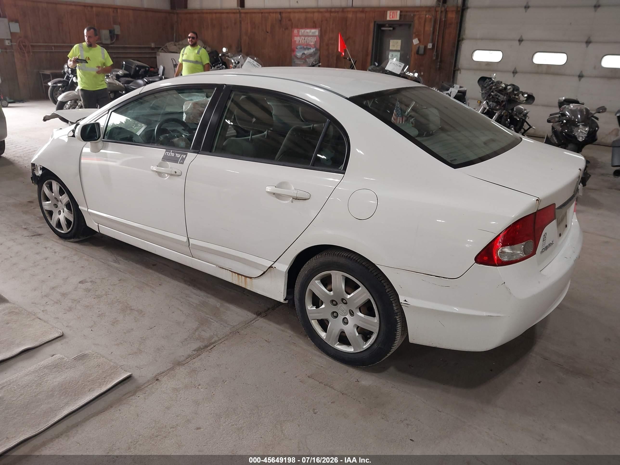 2010 Honda Civic Lx White vin: 2HGFA1F58AH508991
