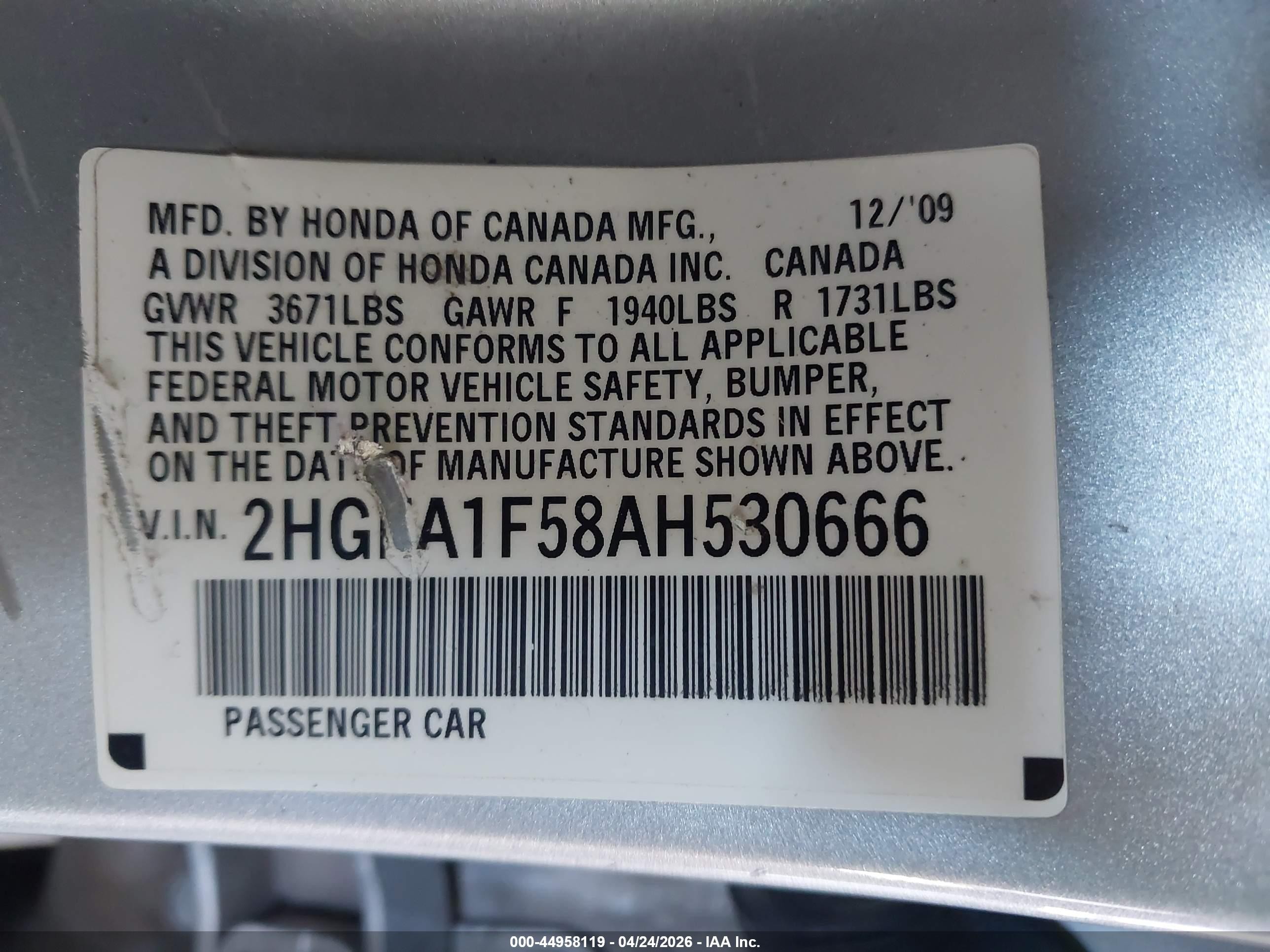 2010 Honda Civic Lx Silver vin: 2HGFA1F58AH530666