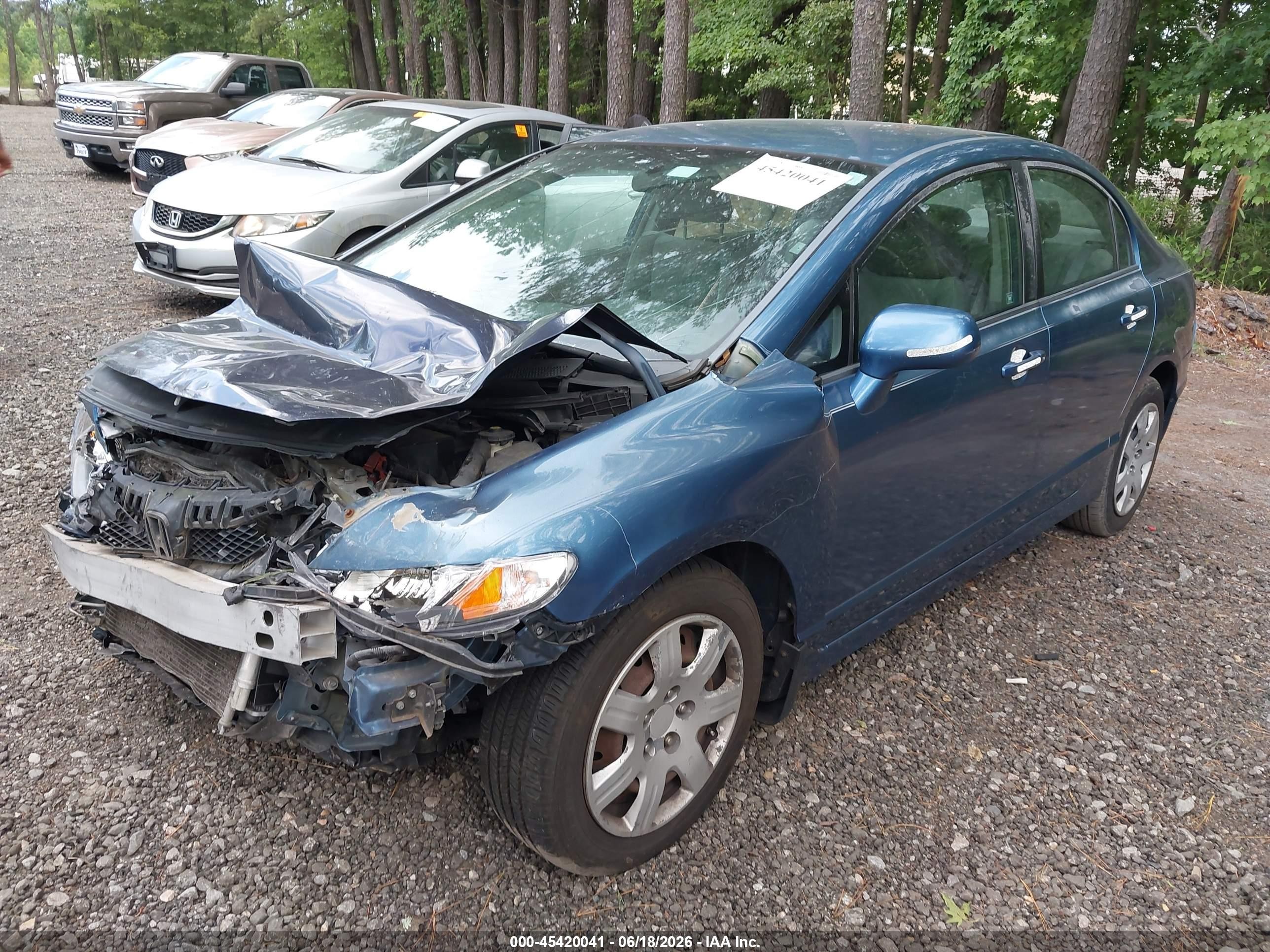 2010 Honda Civic Lx Blue vin: 2HGFA1F58AH566907
