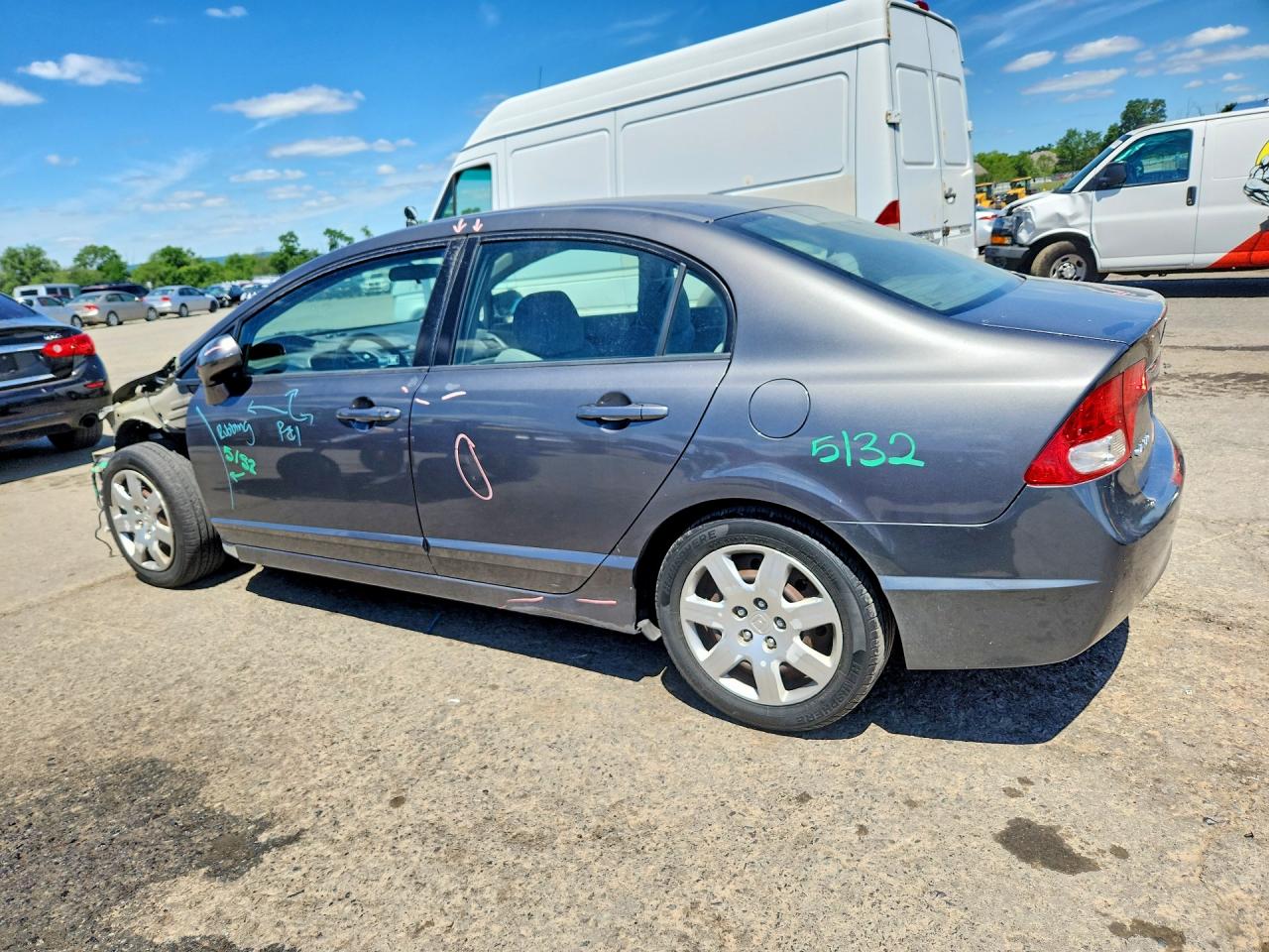2010 Honda Civic Lx Gray vin: 2HGFA1F58AH570973