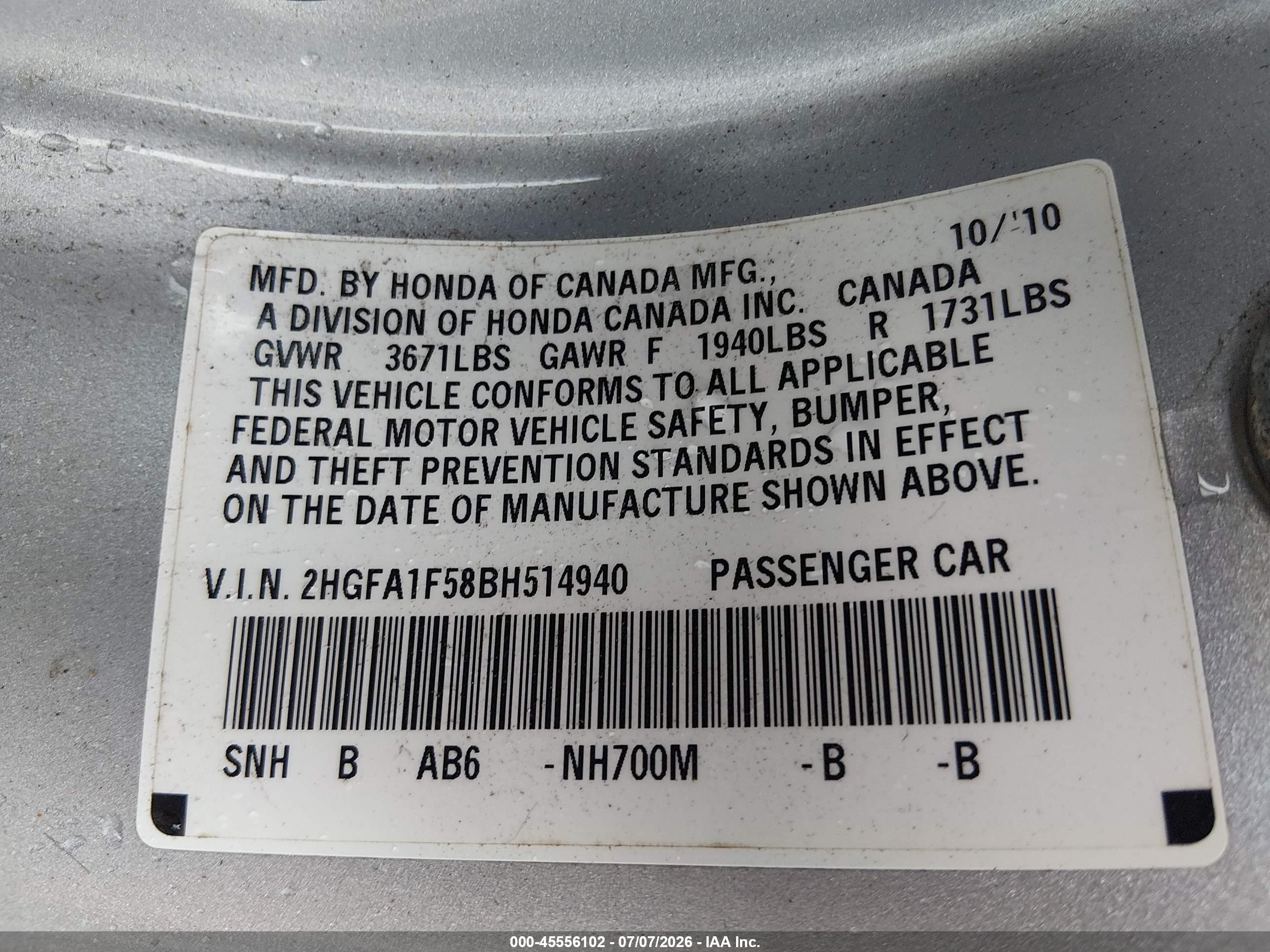 2011 Honda Civic Lx Silver vin: 2HGFA1F58BH514940