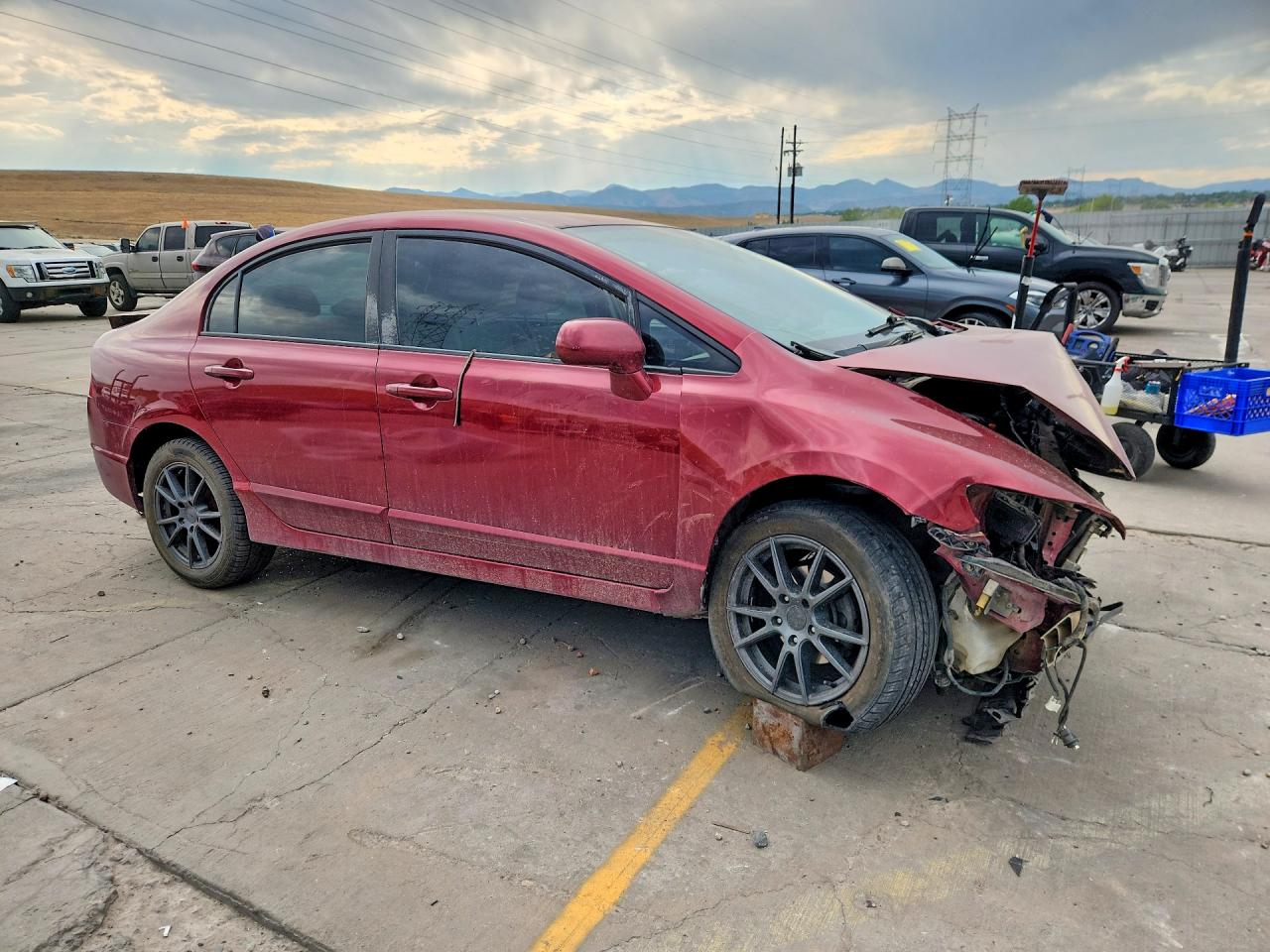 2011 Honda Civic Lx Burgundy vin: 2HGFA1F58BH526845