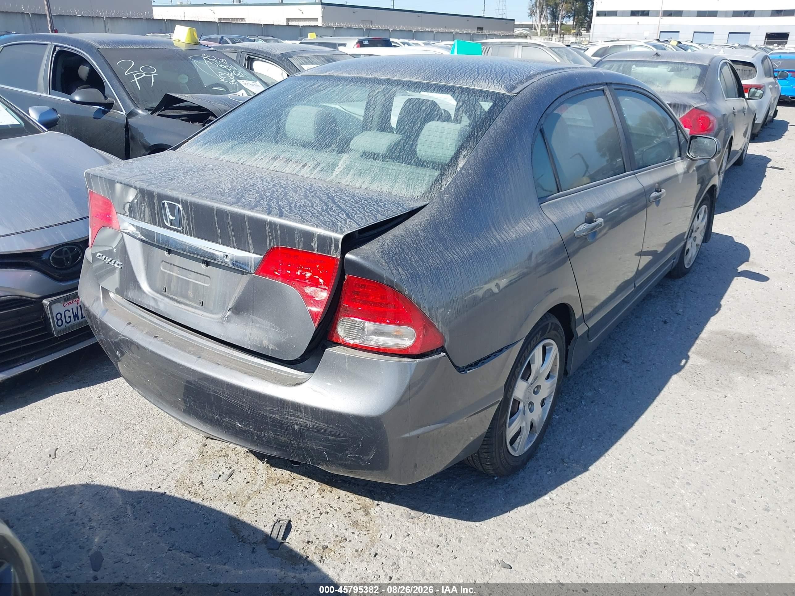 2011 Honda Civic Lx Gray vin: 2HGFA1F58BH536808