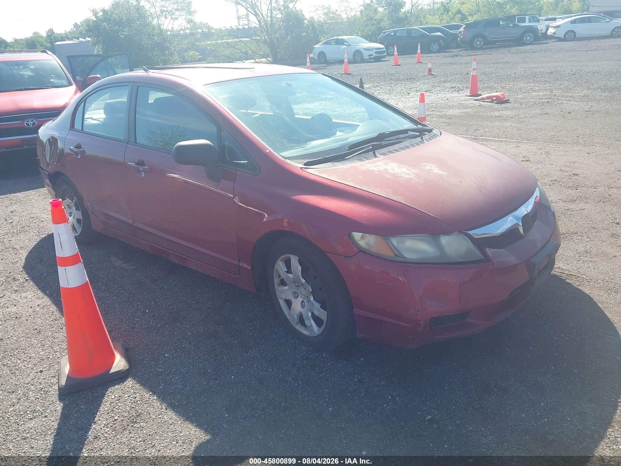 2011 Honda Civic Lx Red vin: 2HGFA1F58BH540289