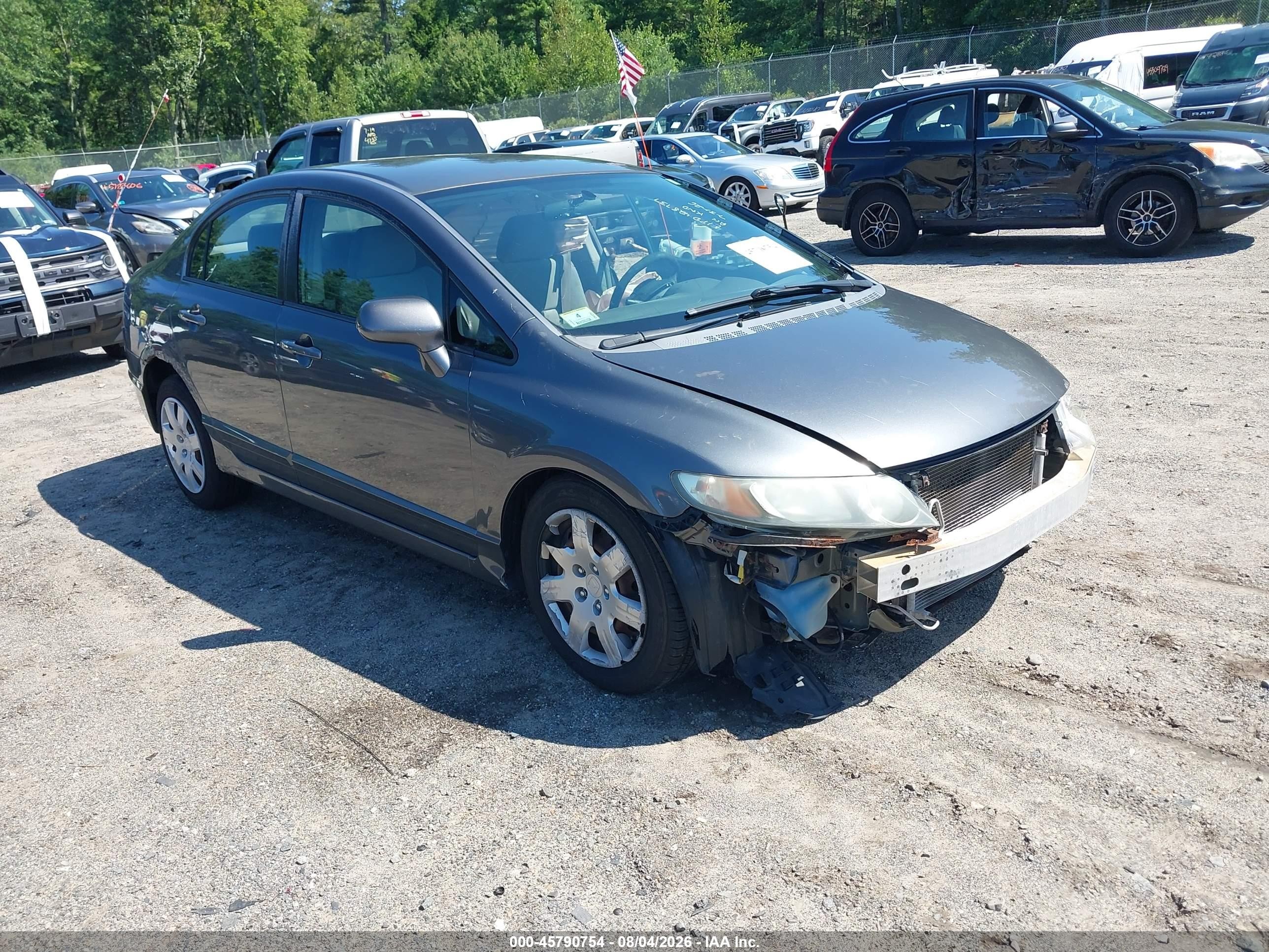 2010 Honda Civic Lx Gray vin: 2HGFA1F59AH304460