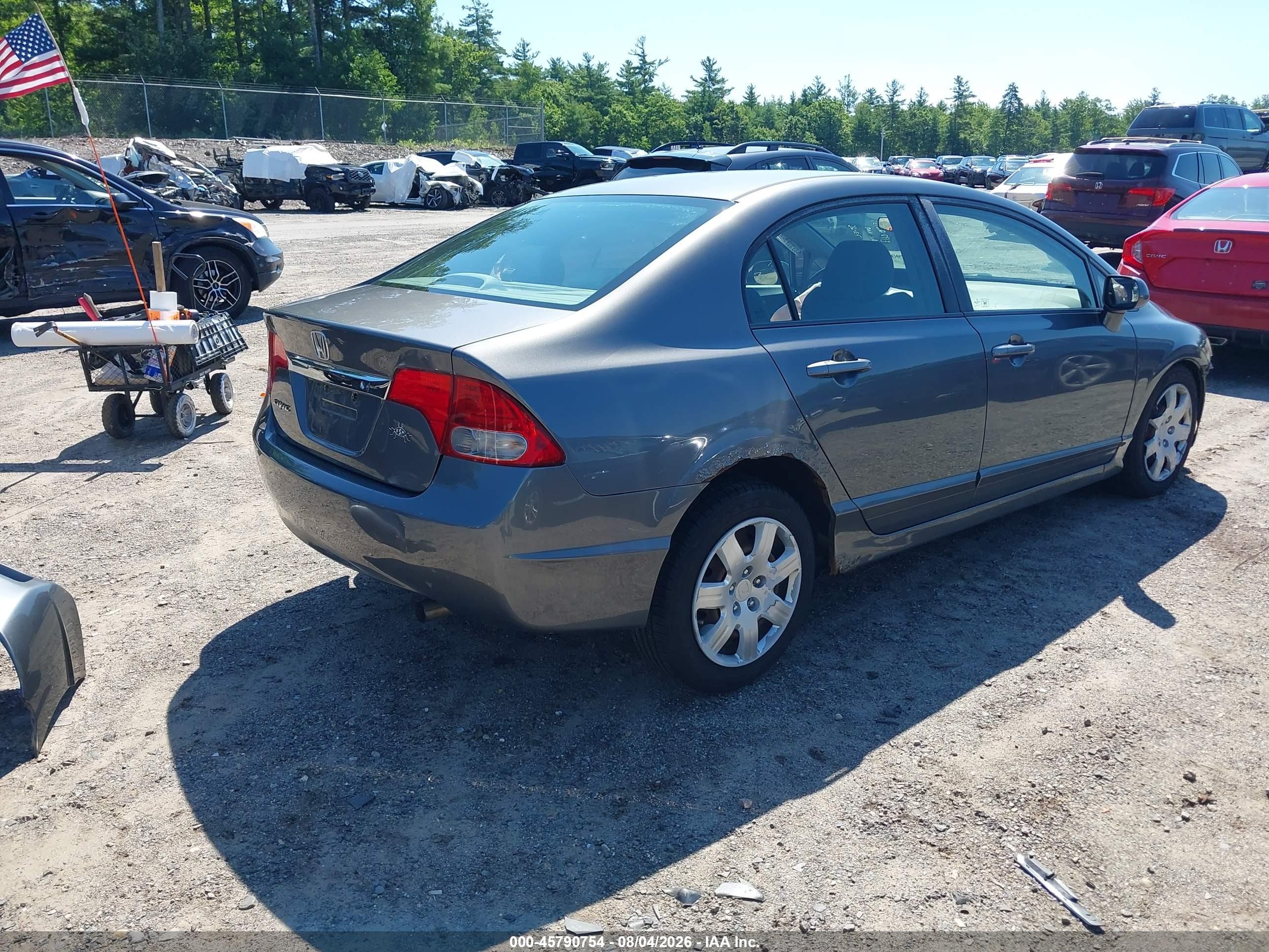2010 Honda Civic Lx Gray vin: 2HGFA1F59AH304460