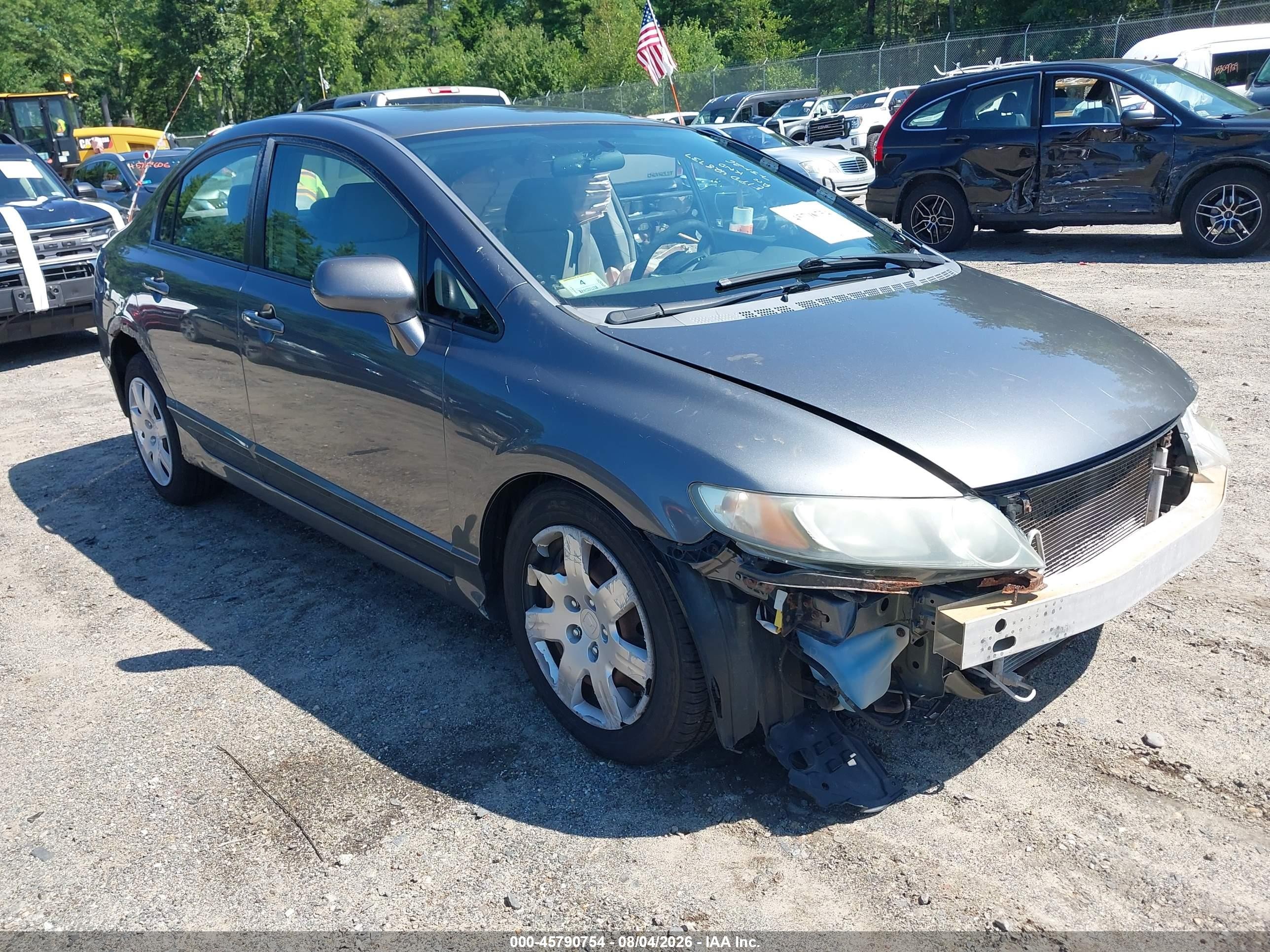 2010 Honda Civic Lx Gray vin: 2HGFA1F59AH304460