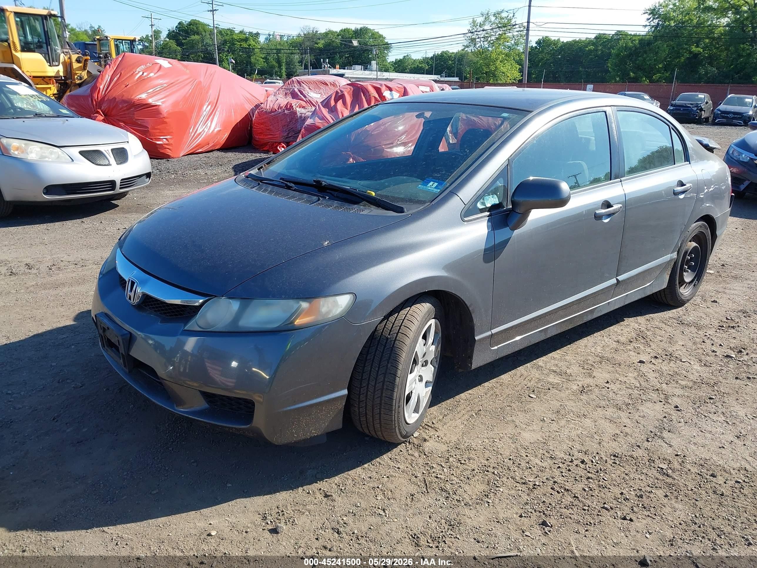 2010 Honda Civic Lx Gray vin: 2HGFA1F59AH319704