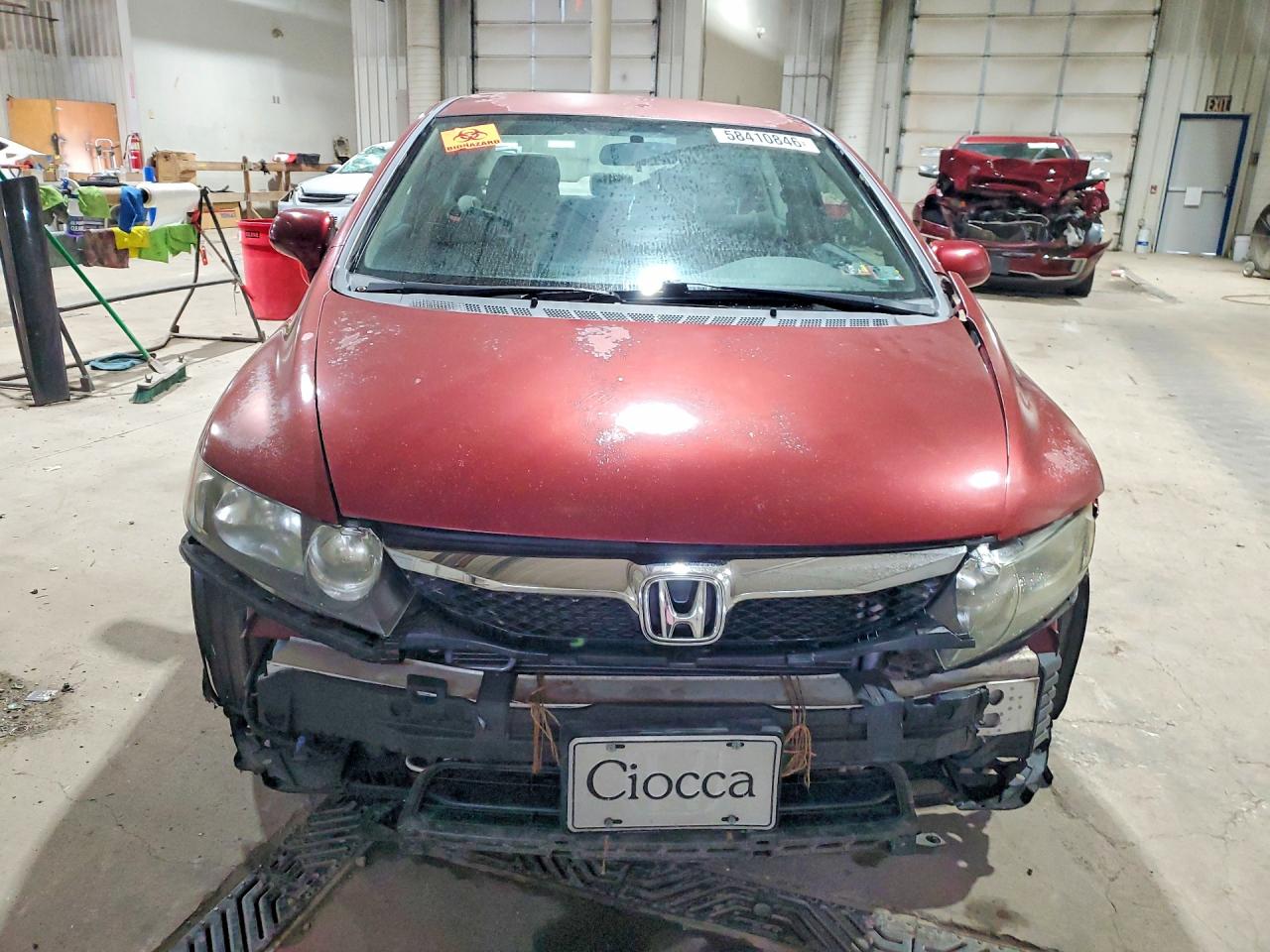 2010 Honda Civic Lx Burgundy vin: 2HGFA1F59AH538551