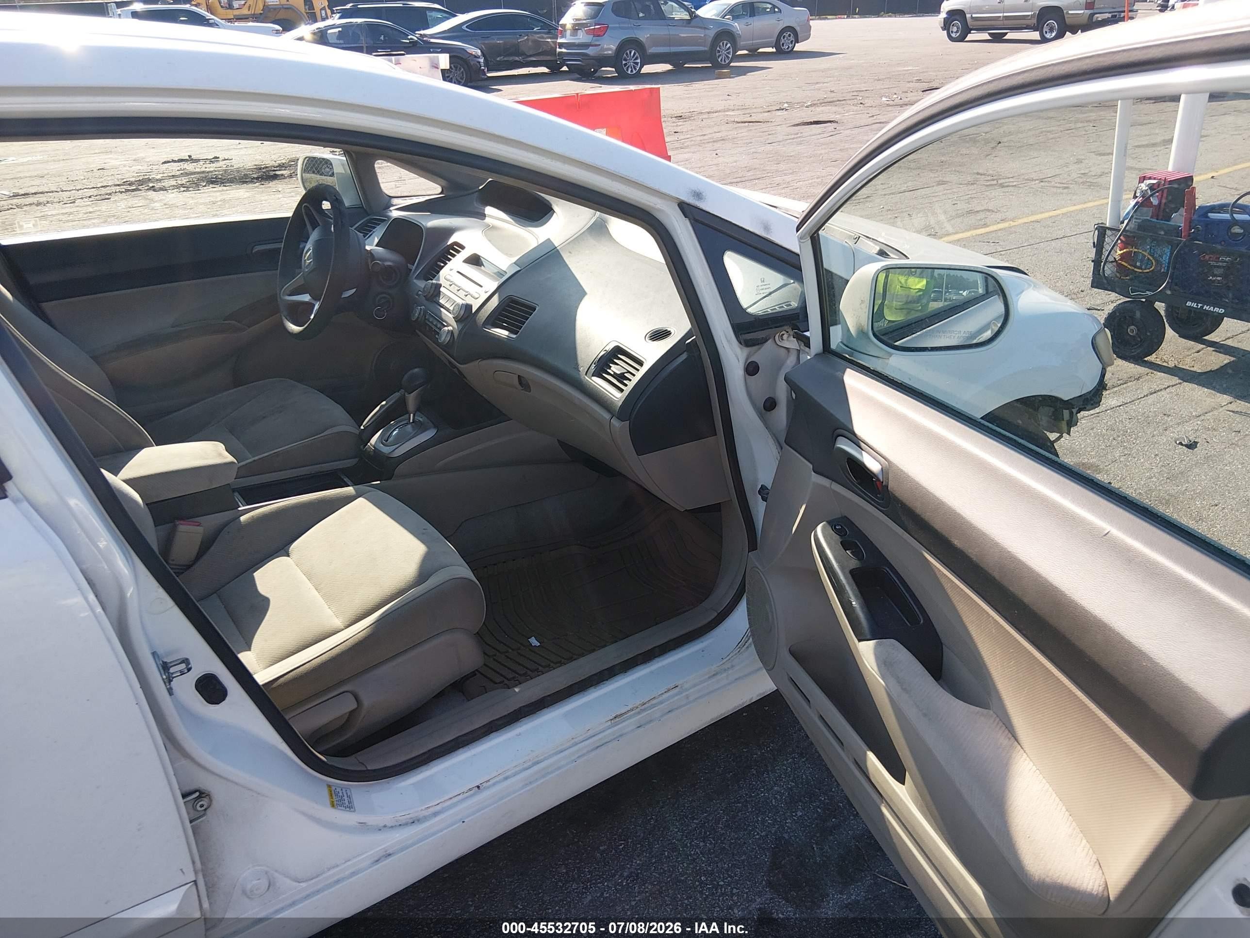 2010 Honda Civic Lx White vin: 2HGFA1F59AH547640