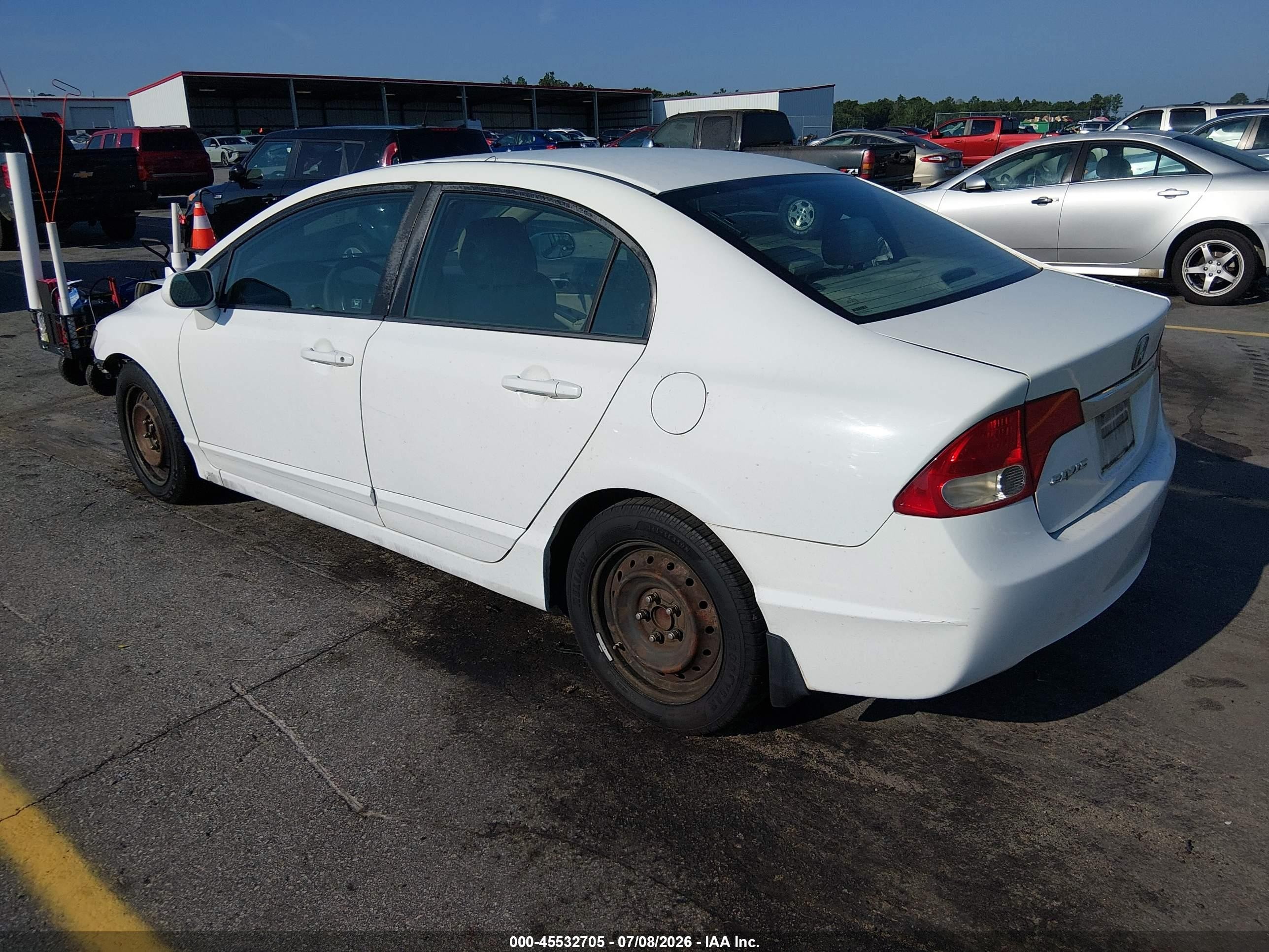 2010 Honda Civic Lx White vin: 2HGFA1F59AH547640