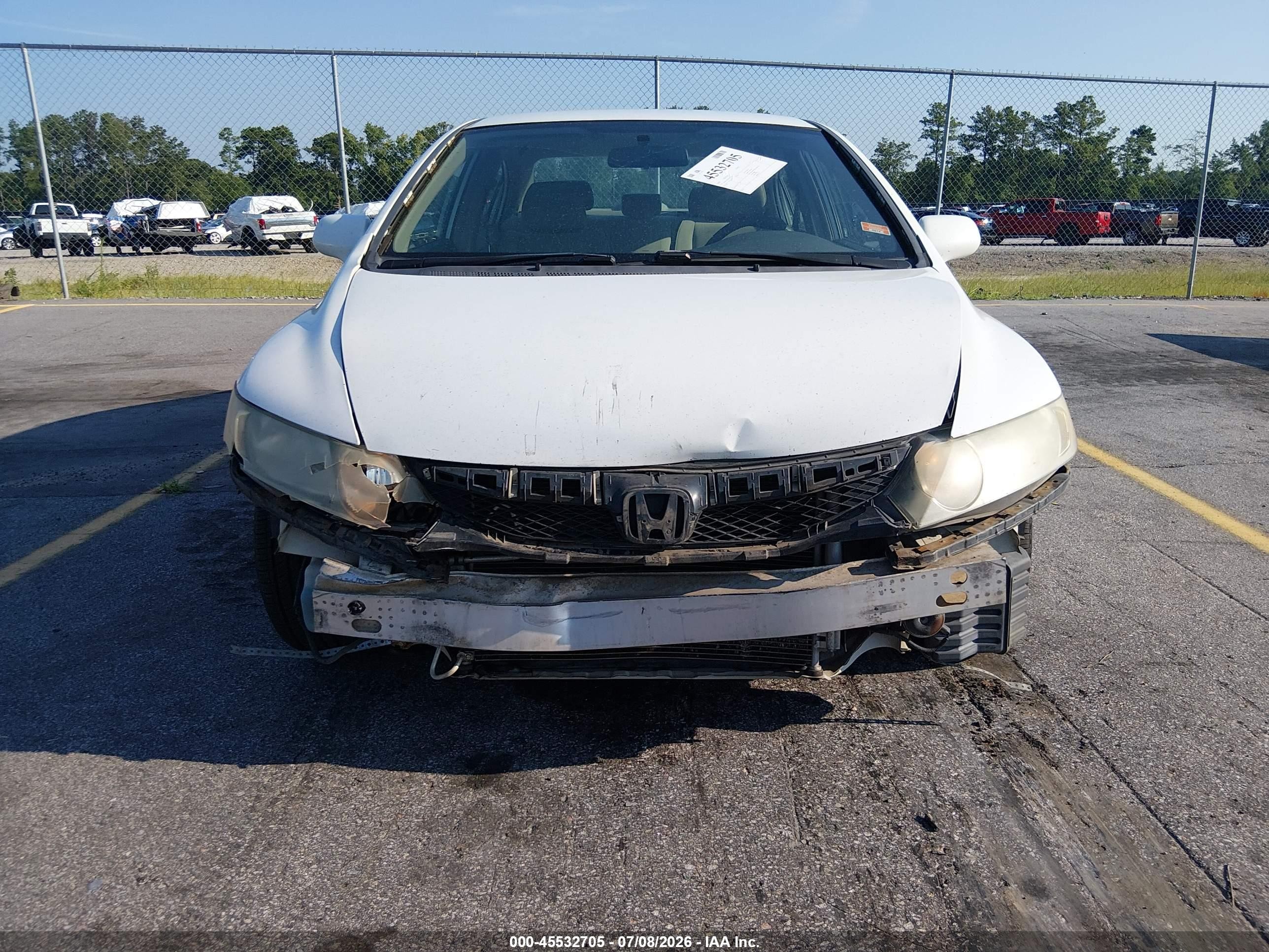 2010 Honda Civic Lx White vin: 2HGFA1F59AH547640
