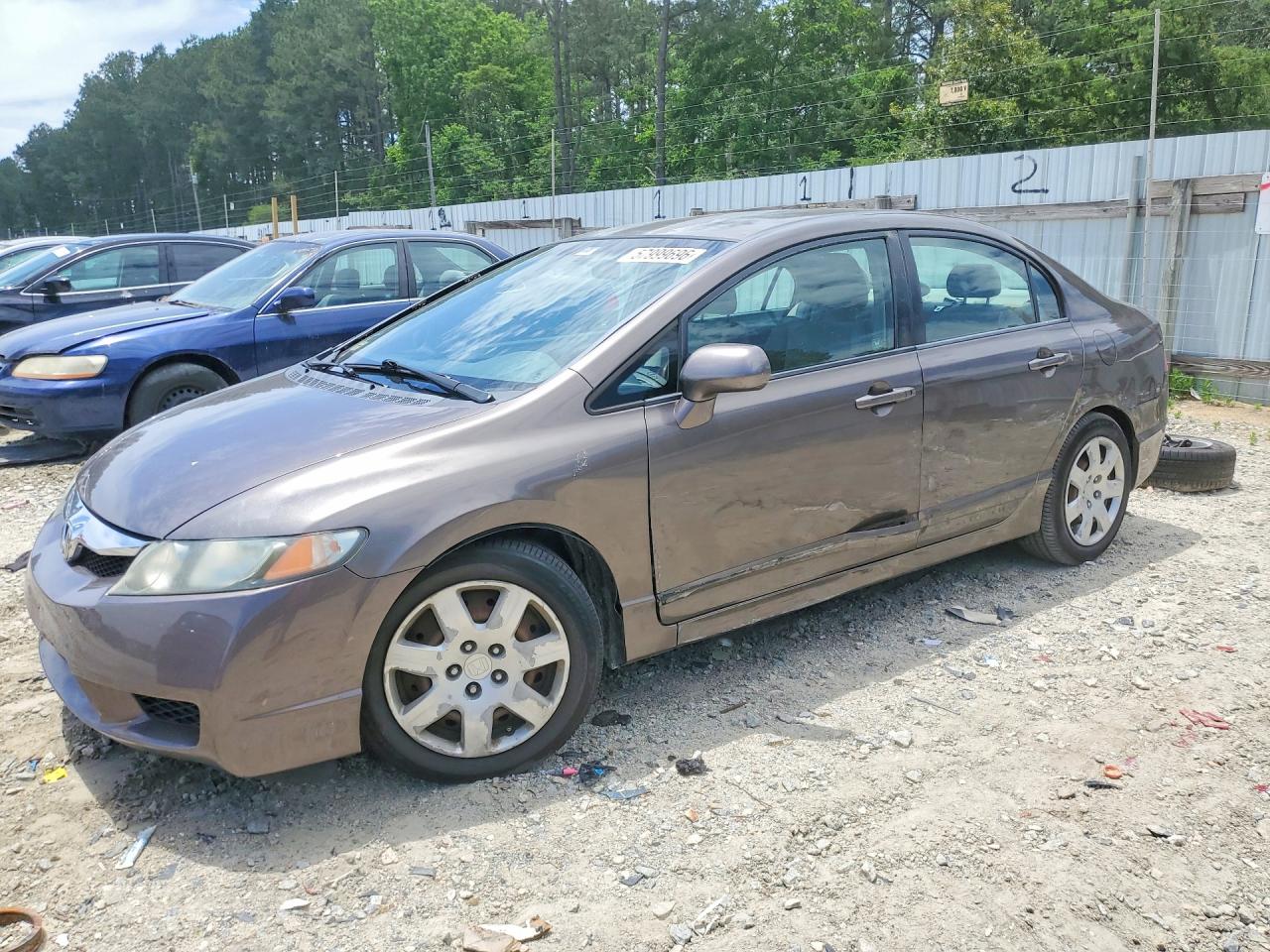 2010 Honda Civic Lx Gray vin: 2HGFA1F59AH563305