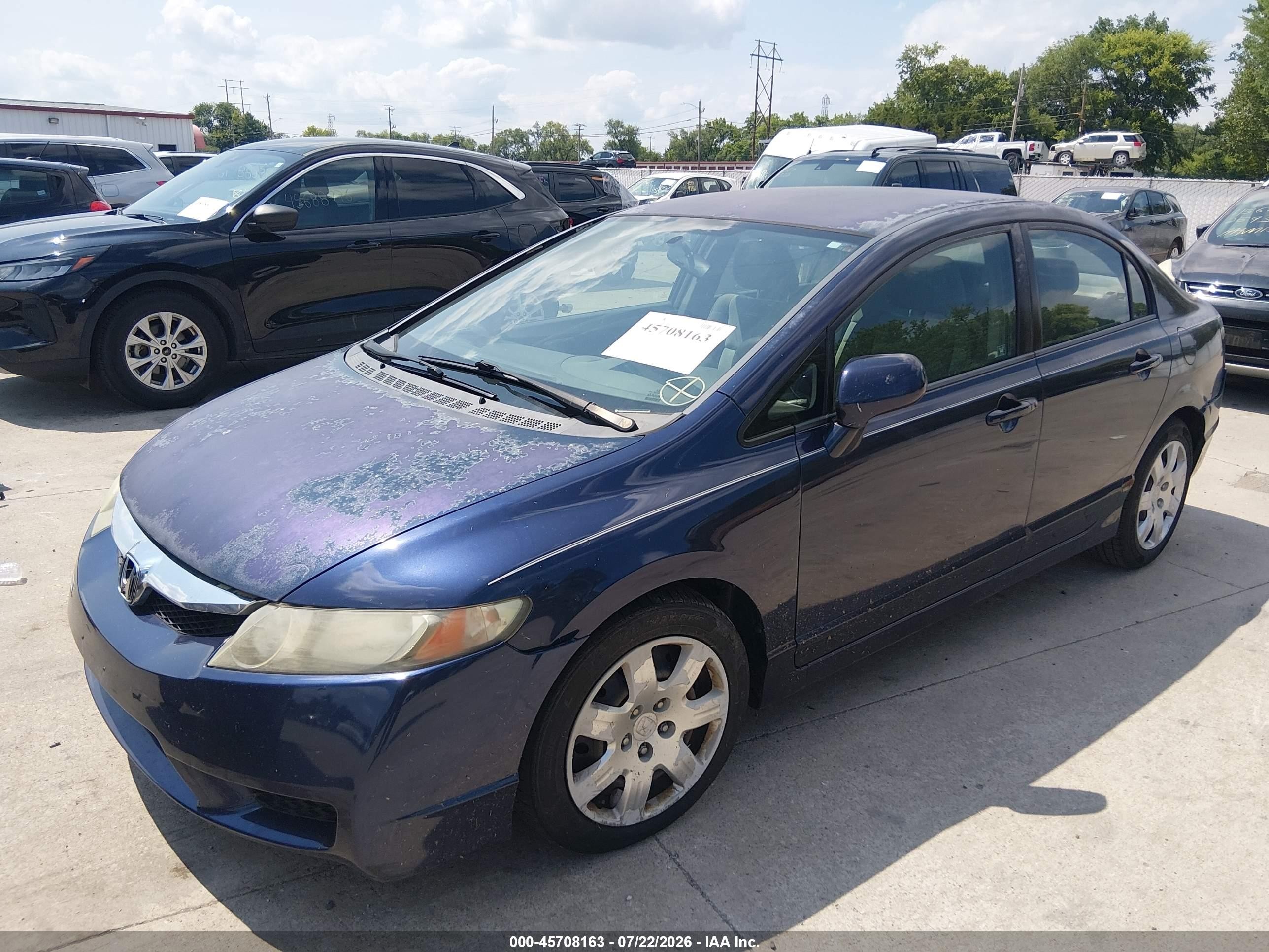 2010 Honda Civic Lx Blue vin: 2HGFA1F59AH573347
