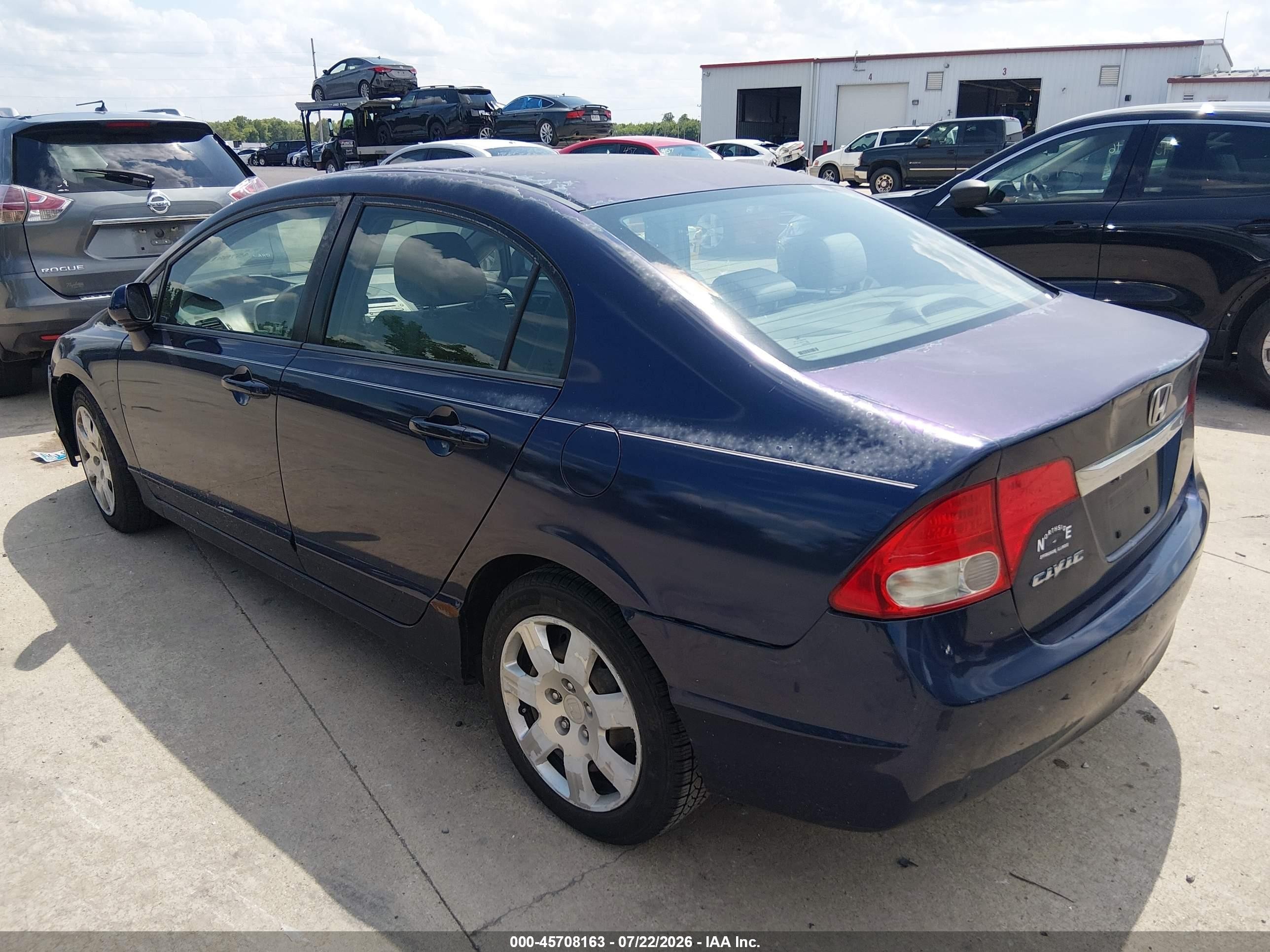 2010 Honda Civic Lx Blue vin: 2HGFA1F59AH573347