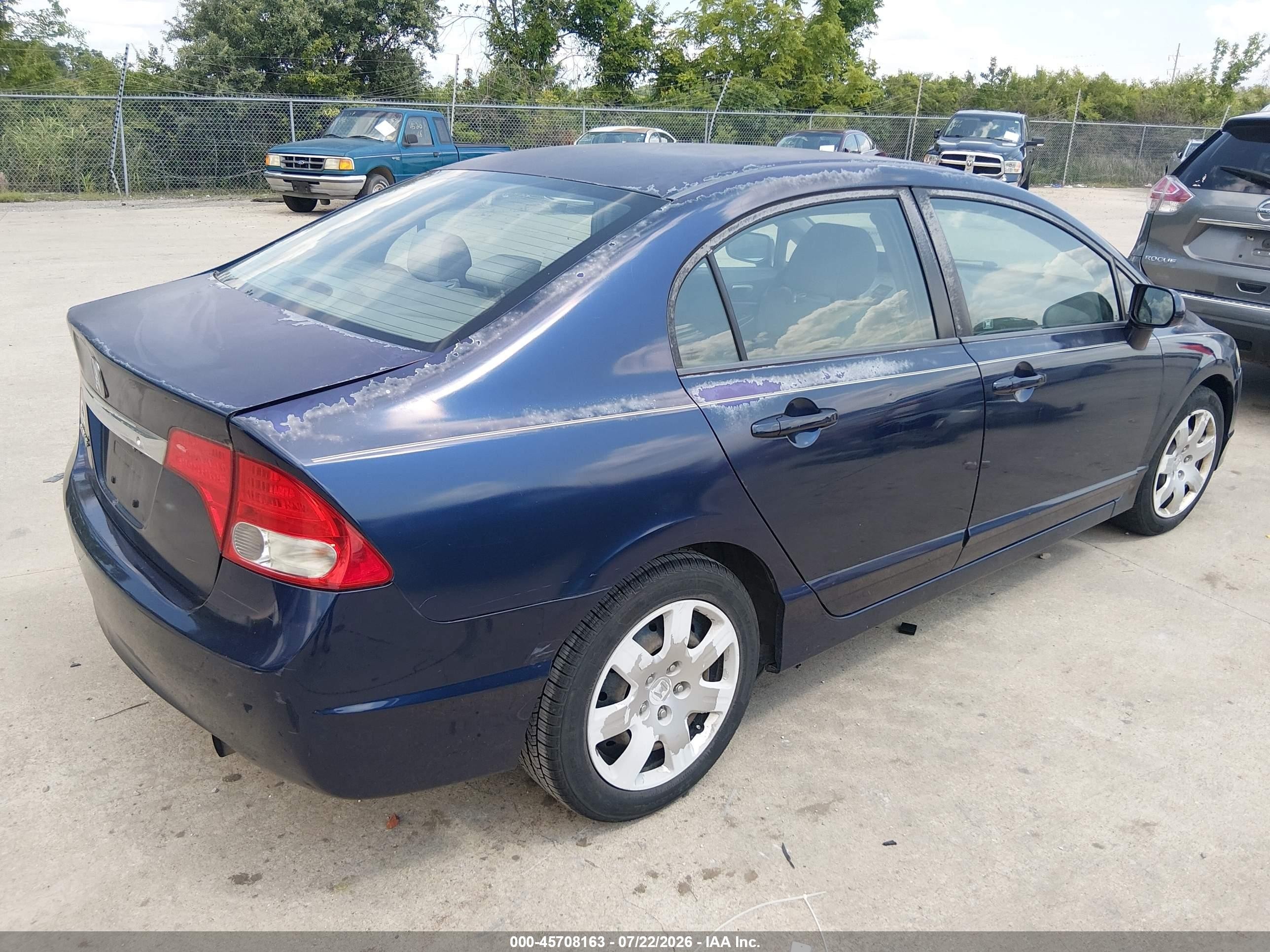 2010 Honda Civic Lx Blue vin: 2HGFA1F59AH573347