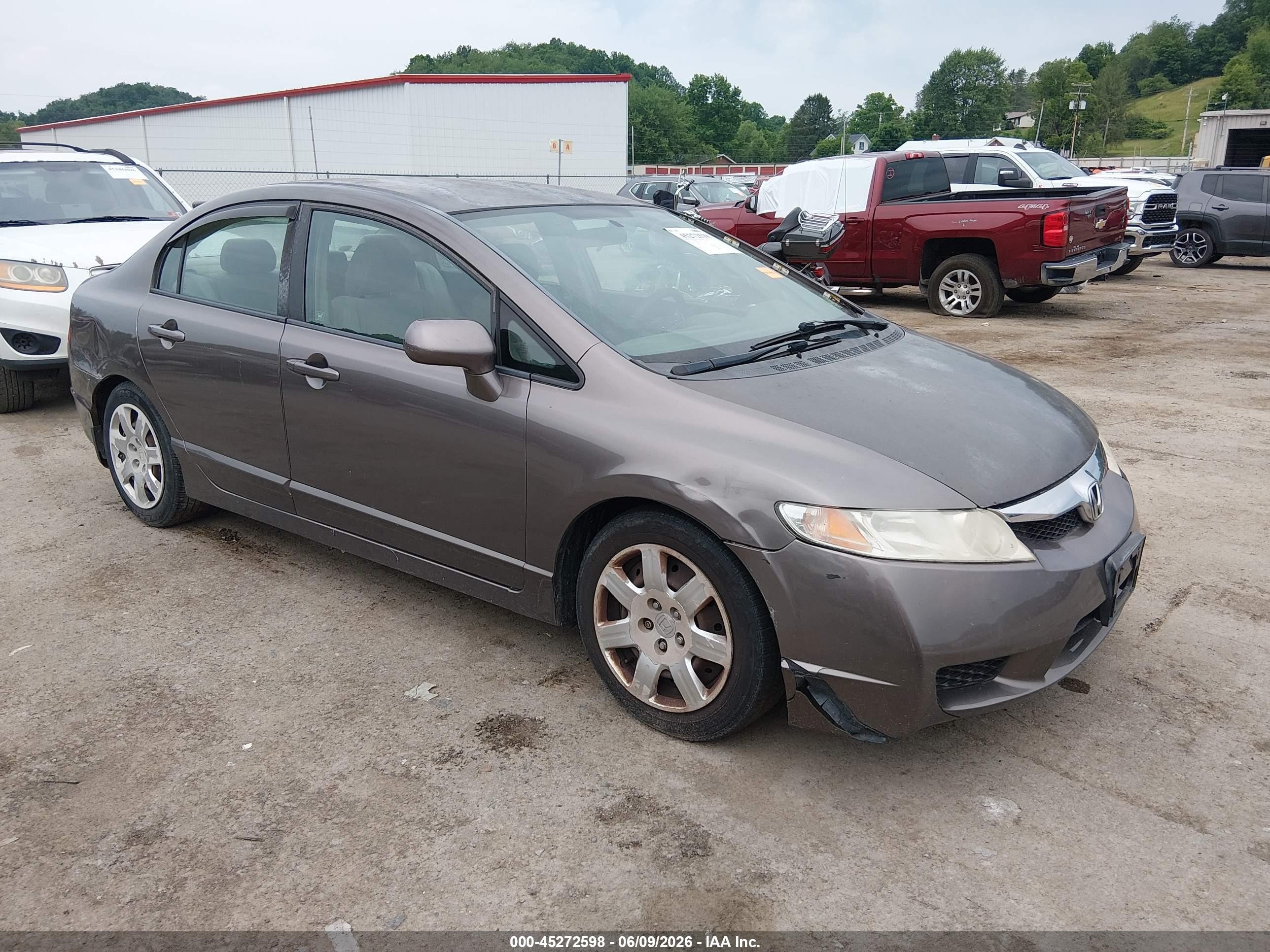 2010 Honda Civic Lx Gray vin: 2HGFA1F59AH582100