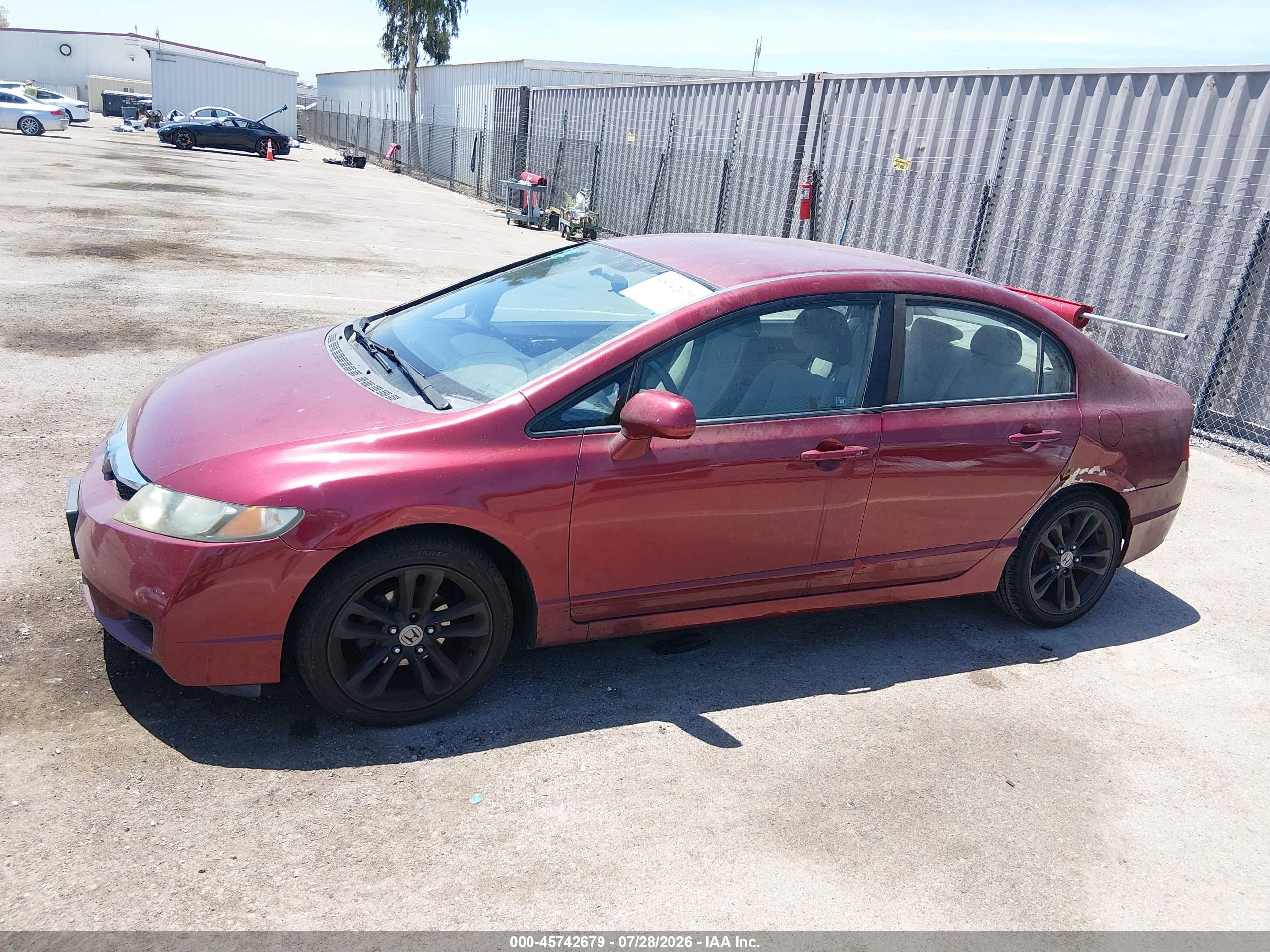 2010 Honda Civic Lx Бордовый vin: 2HGFA1F59AH586180