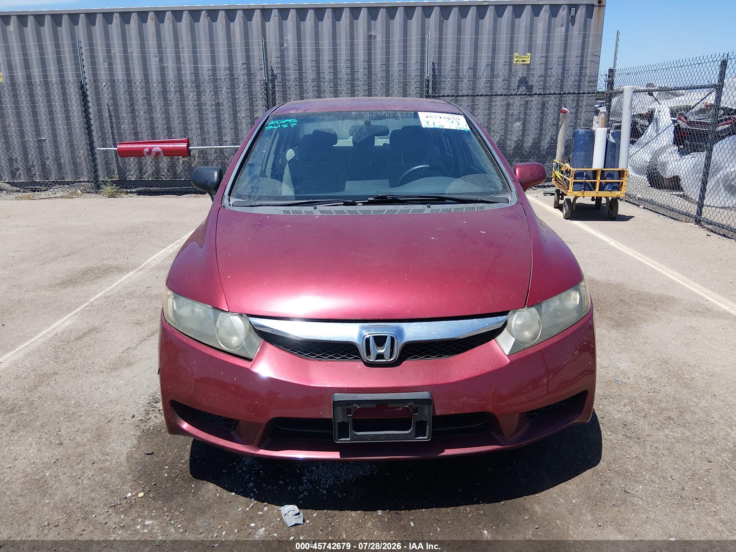 2010 Honda Civic Lx Бордовый vin: 2HGFA1F59AH586180