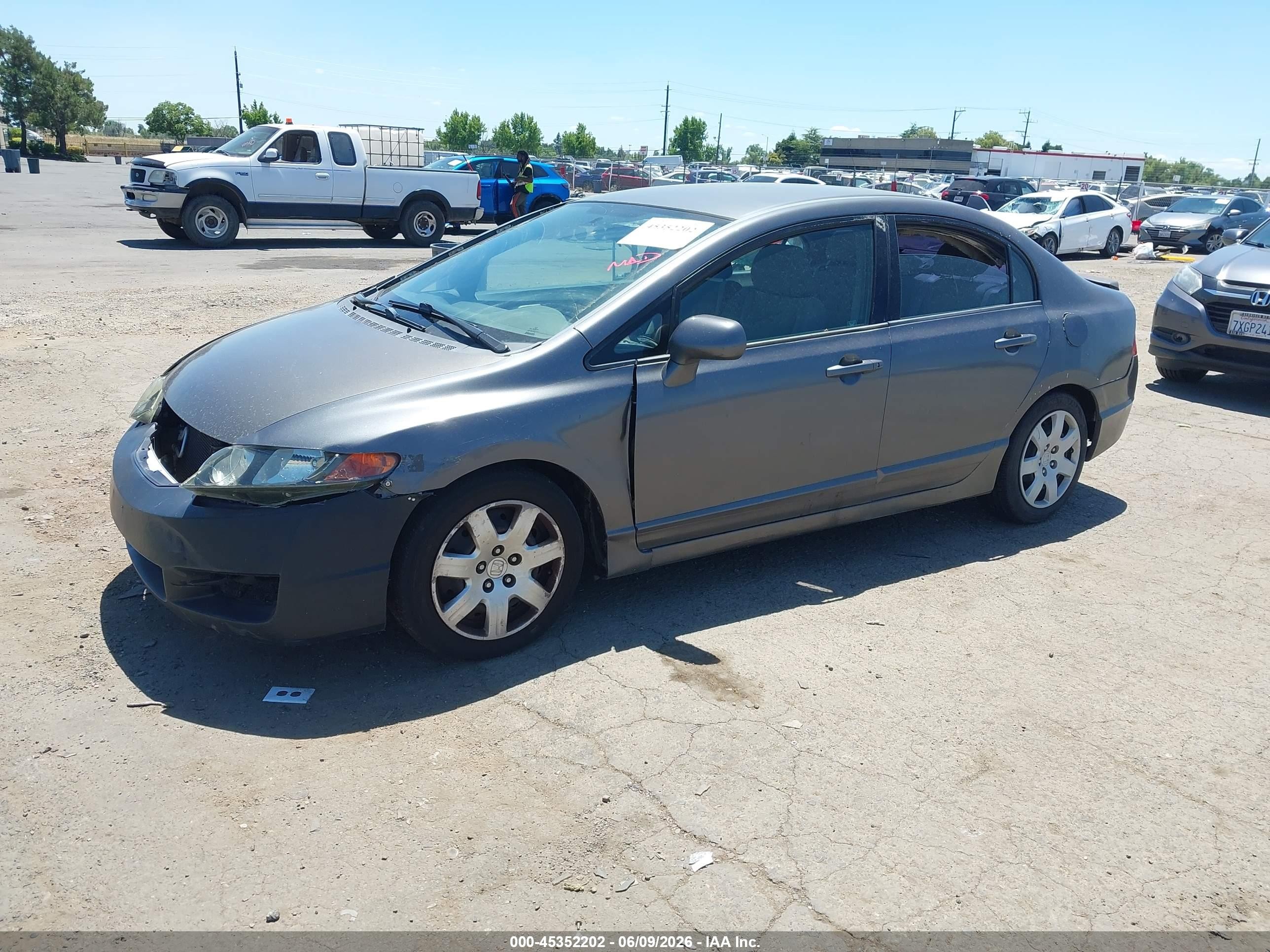 2011 Honda Civic Lx Gray vin: 2HGFA1F59BH300085