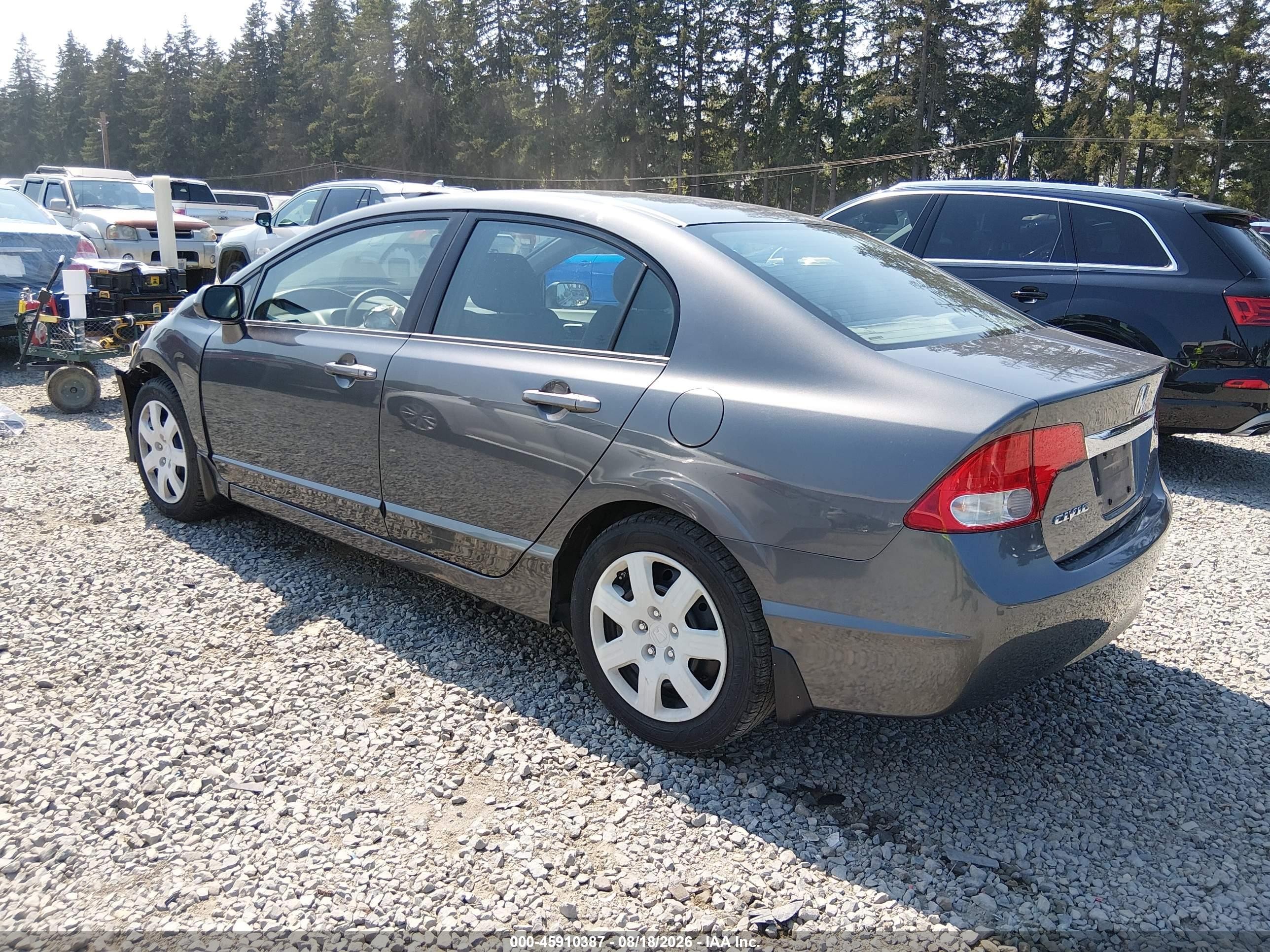 2011 Honda Civic Lx Gray vin: 2HGFA1F59BH304850