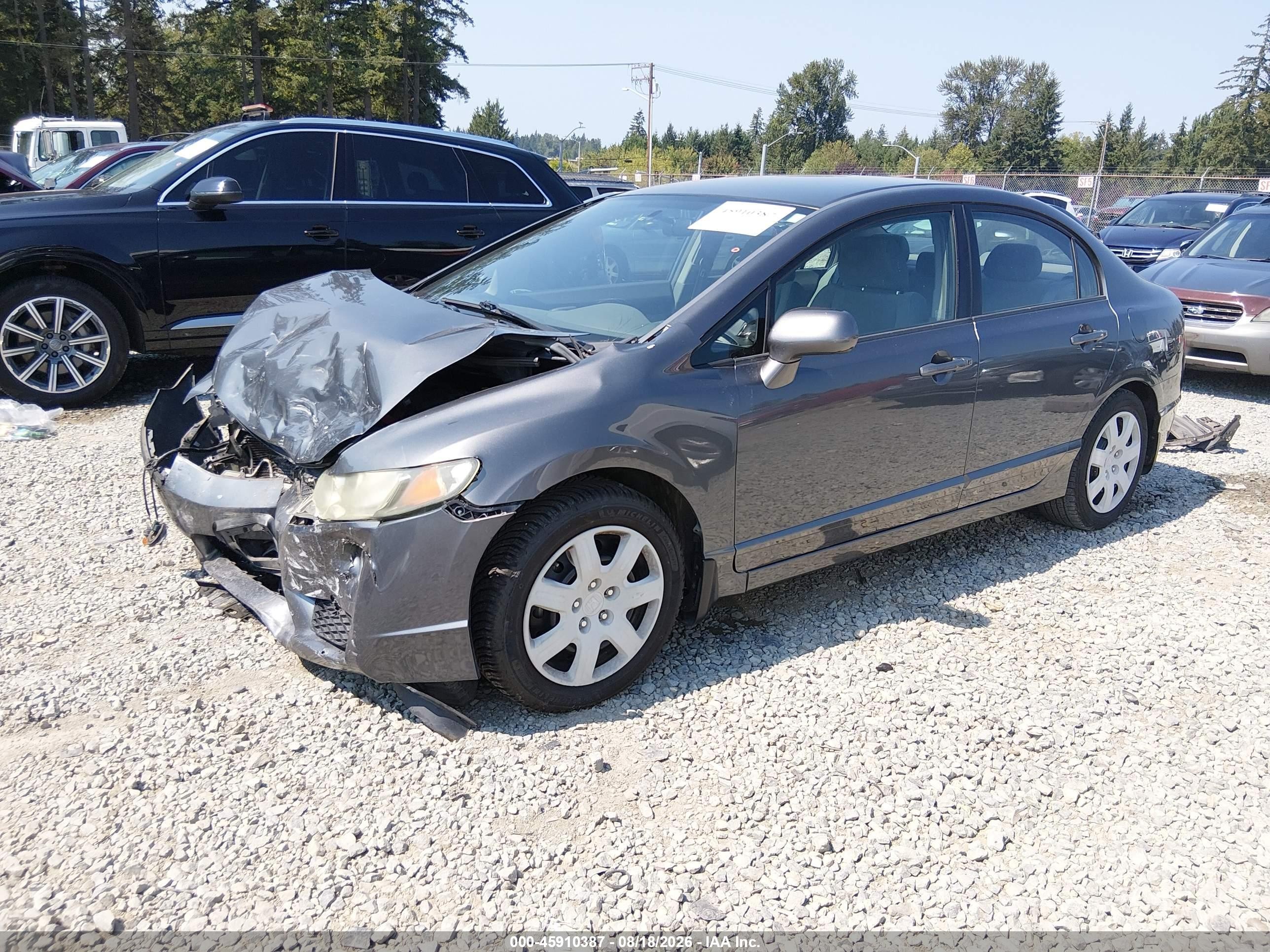 2011 Honda Civic Lx Gray vin: 2HGFA1F59BH304850