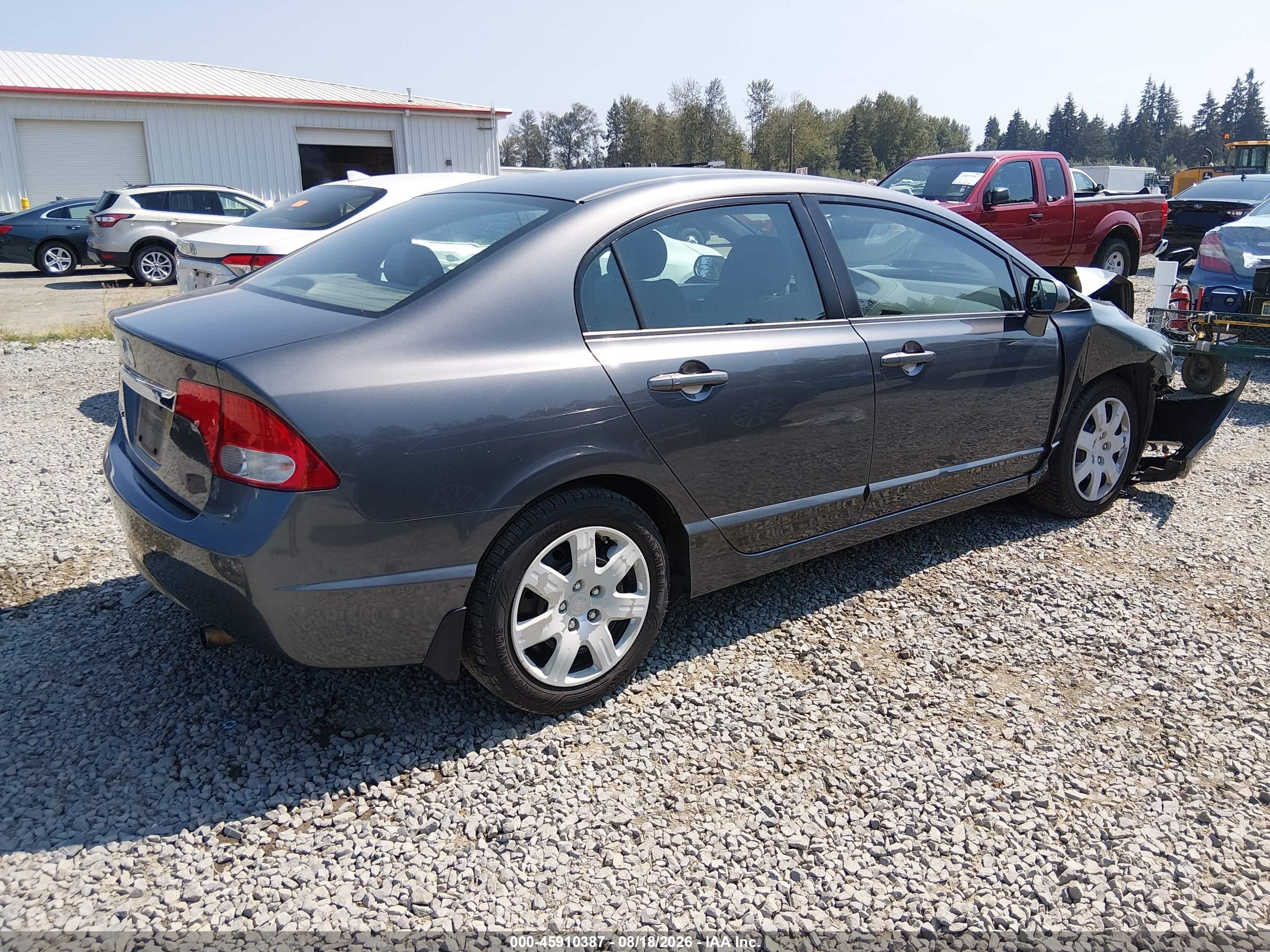 2011 Honda Civic Lx Gray vin: 2HGFA1F59BH304850