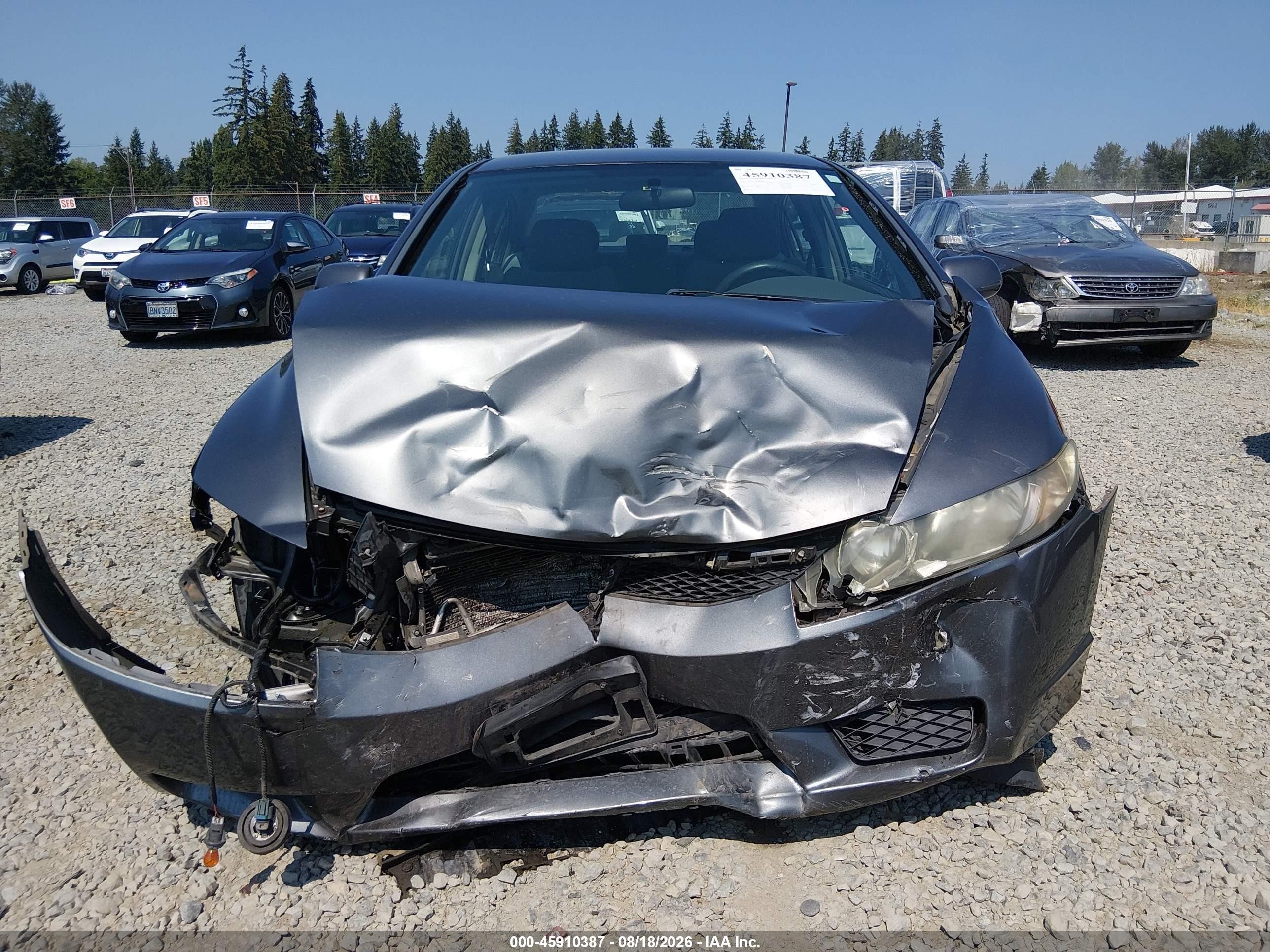 2011 Honda Civic Lx Gray vin: 2HGFA1F59BH304850