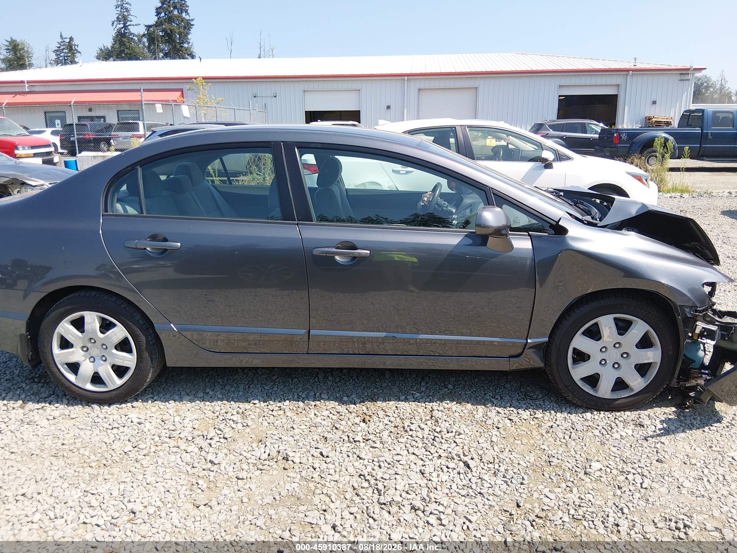 2011 Honda Civic Lx Gray vin: 2HGFA1F59BH304850