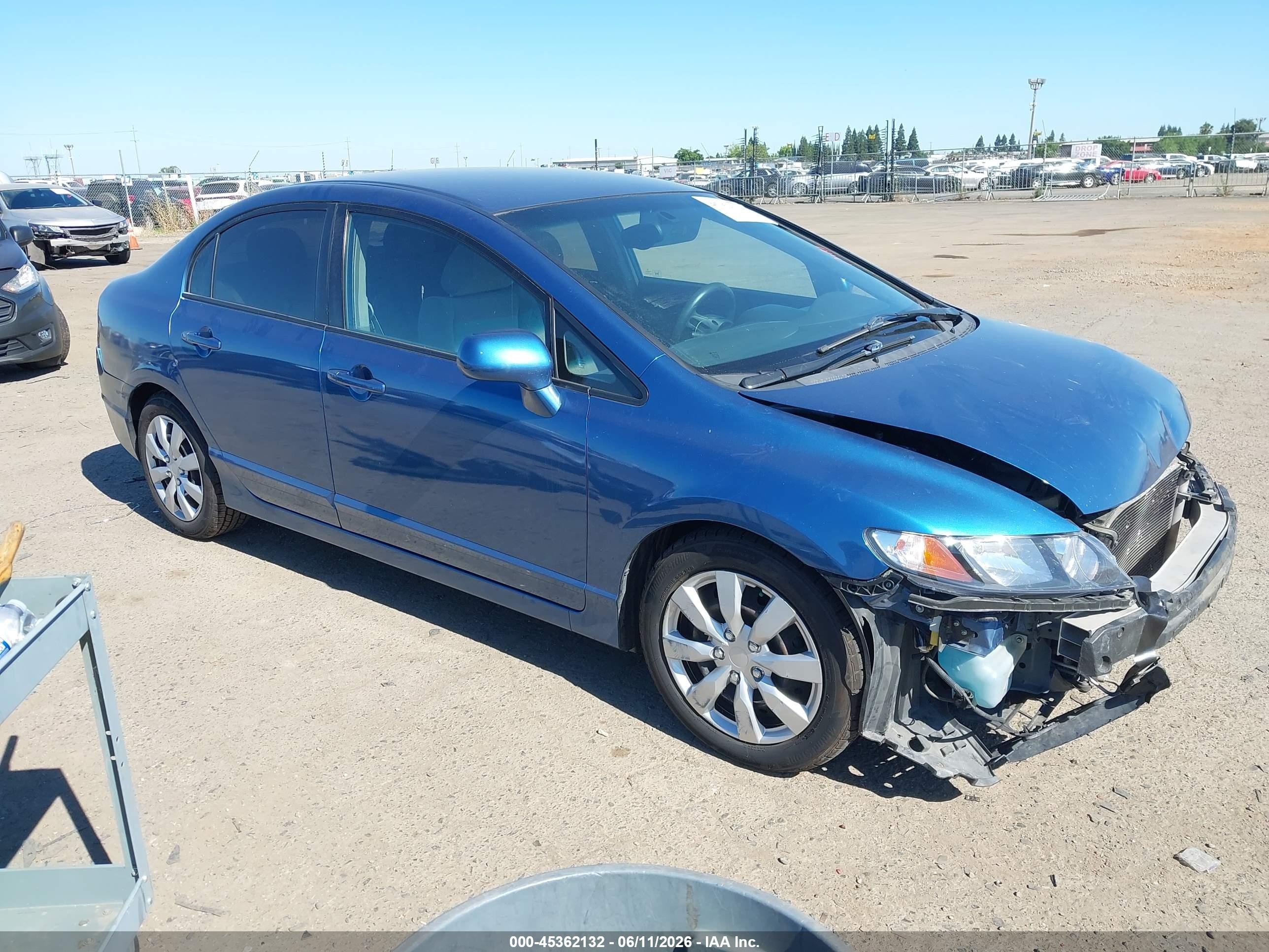 2011 Honda Civic Lx Blue vin: 2HGFA1F59BH508287