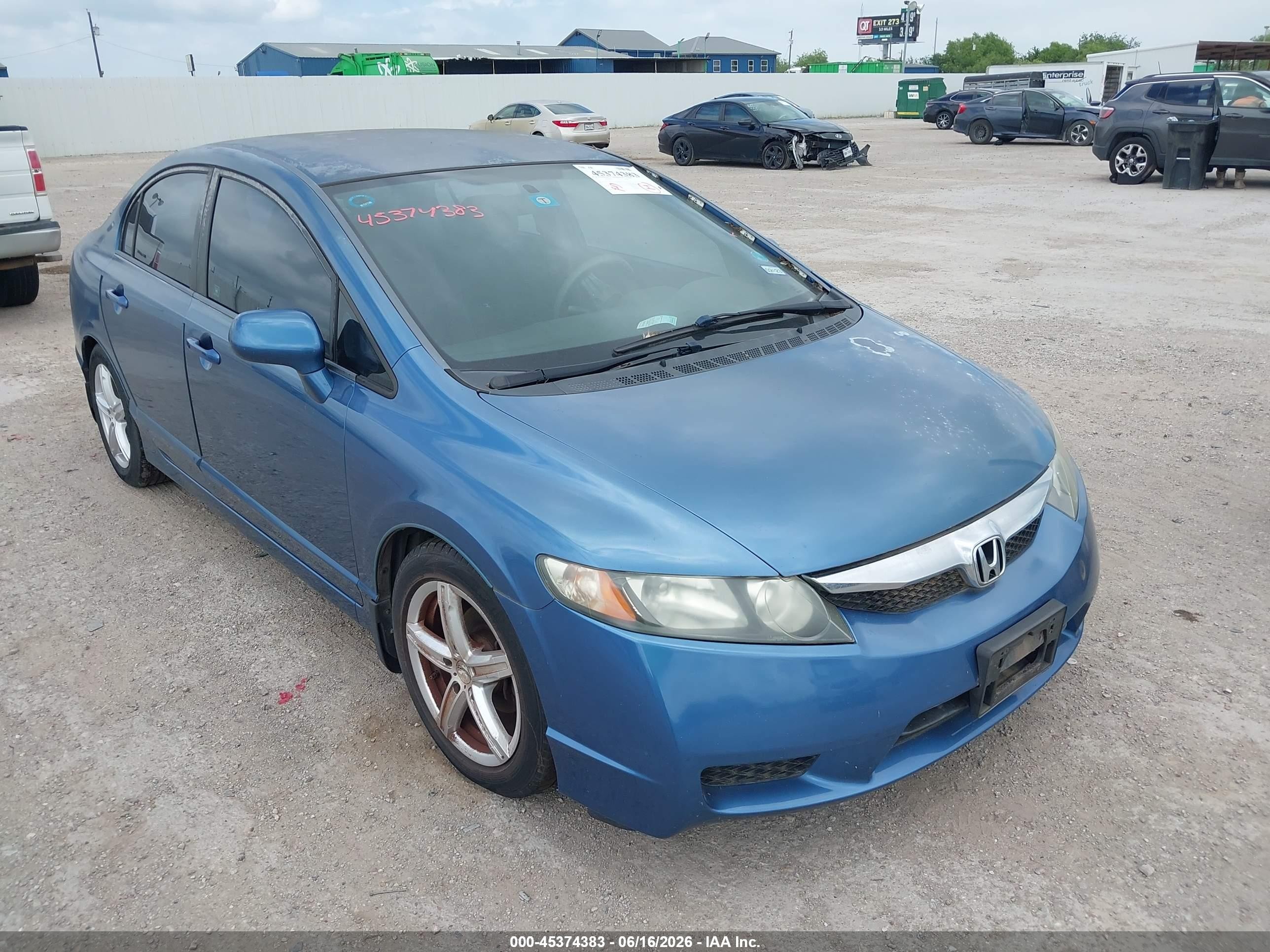 2011 Honda Civic Lx Blue vin: 2HGFA1F59BH525414