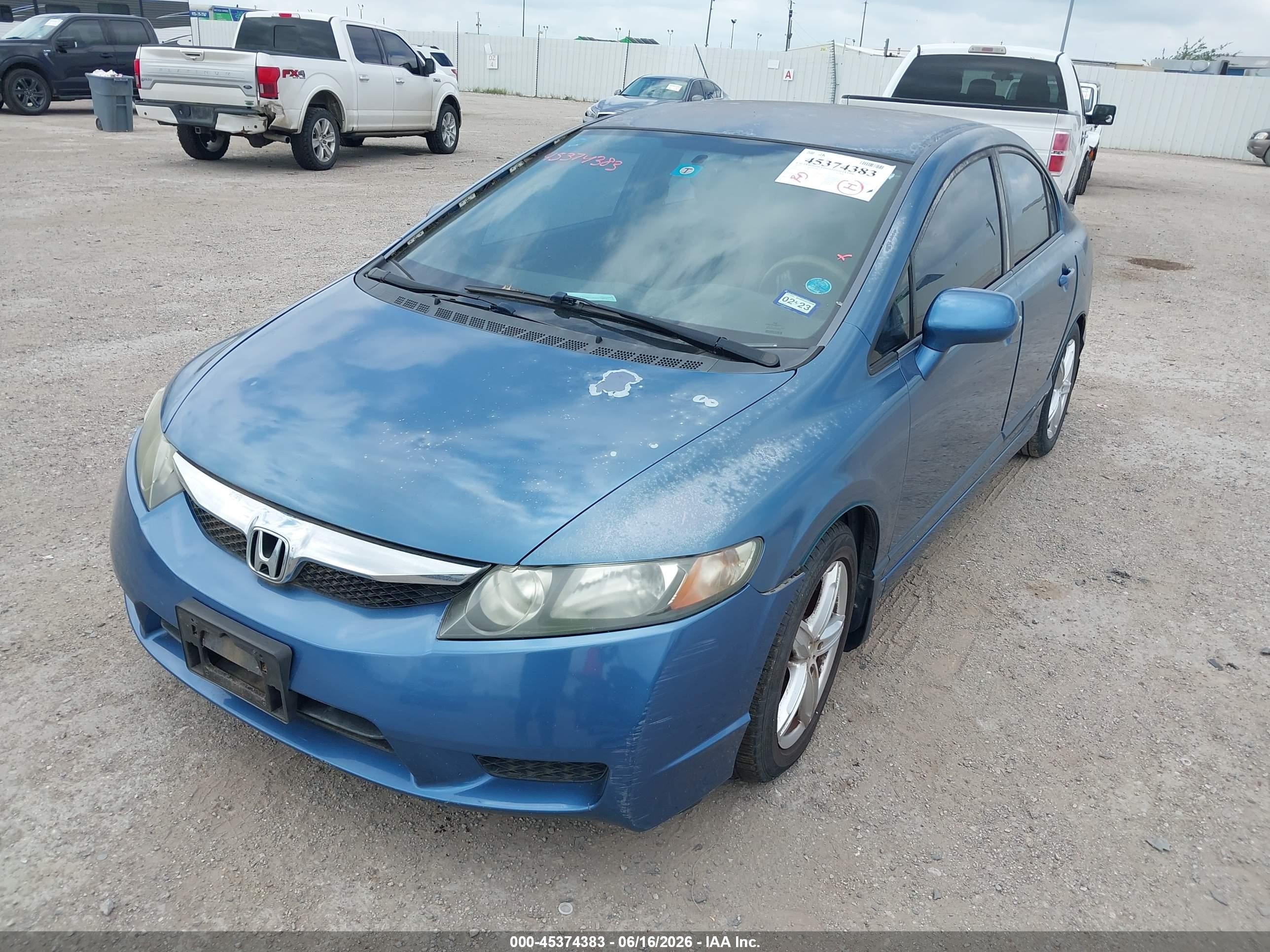 2011 Honda Civic Lx Blue vin: 2HGFA1F59BH525414