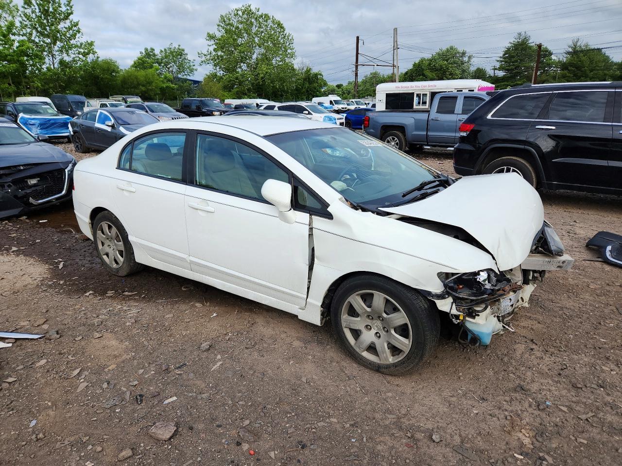 2011 Honda Civic Lx White vin: 2HGFA1F59BH527115