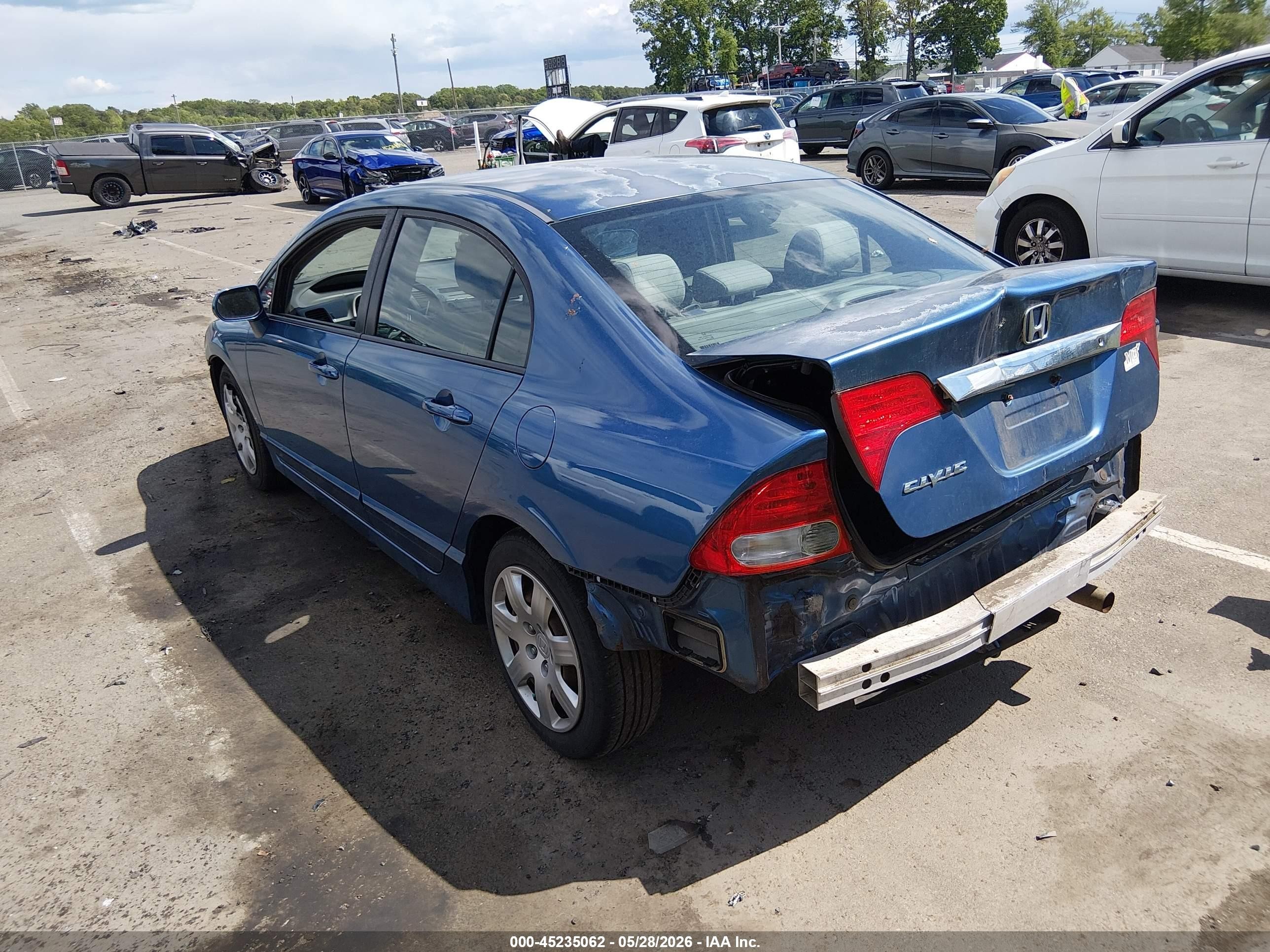 2011 Honda Civic Lx Blue vin: 2HGFA1F59BH528619