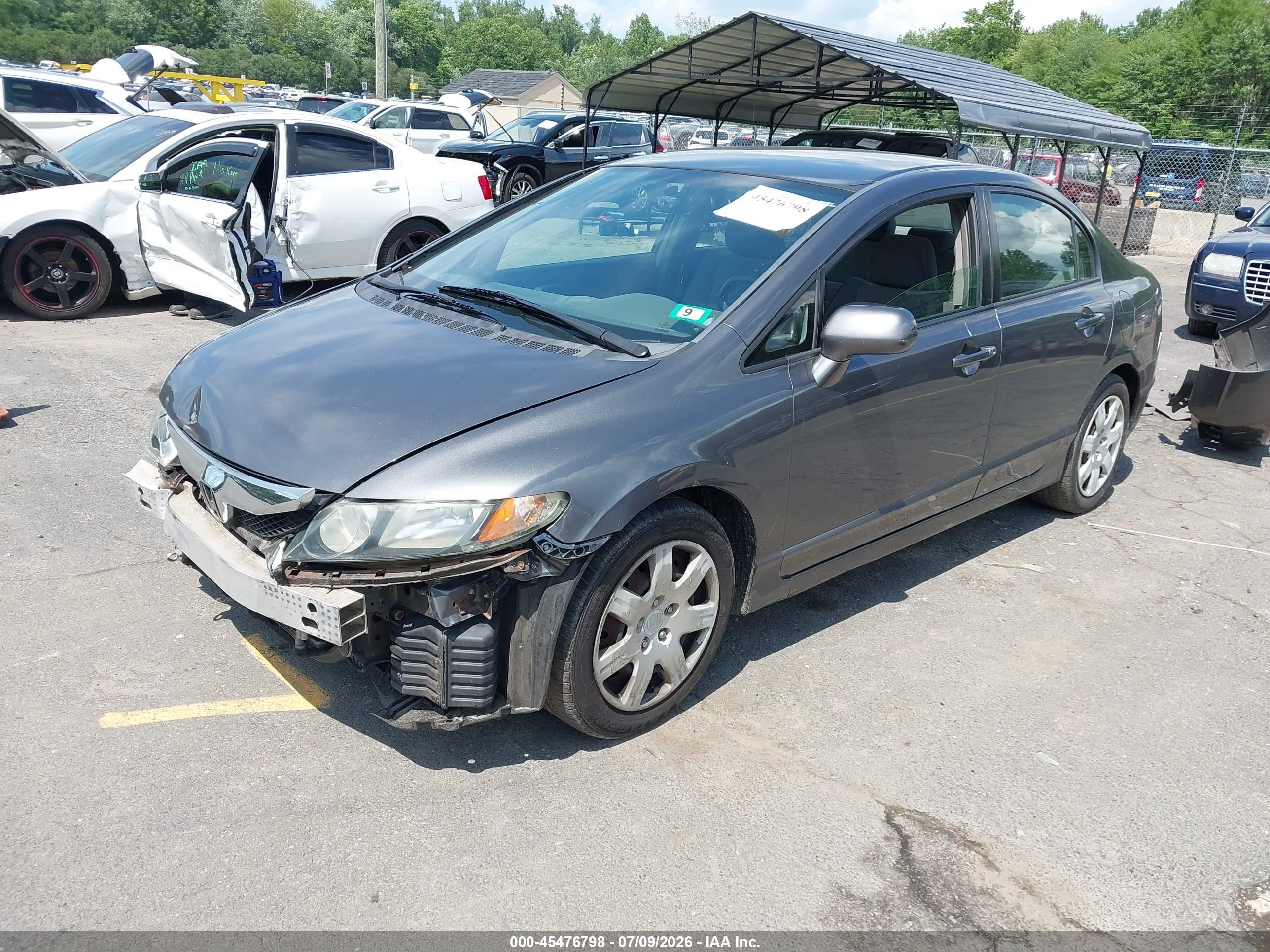 2011 Honda Civic Lx Gray vin: 2HGFA1F59BH528734