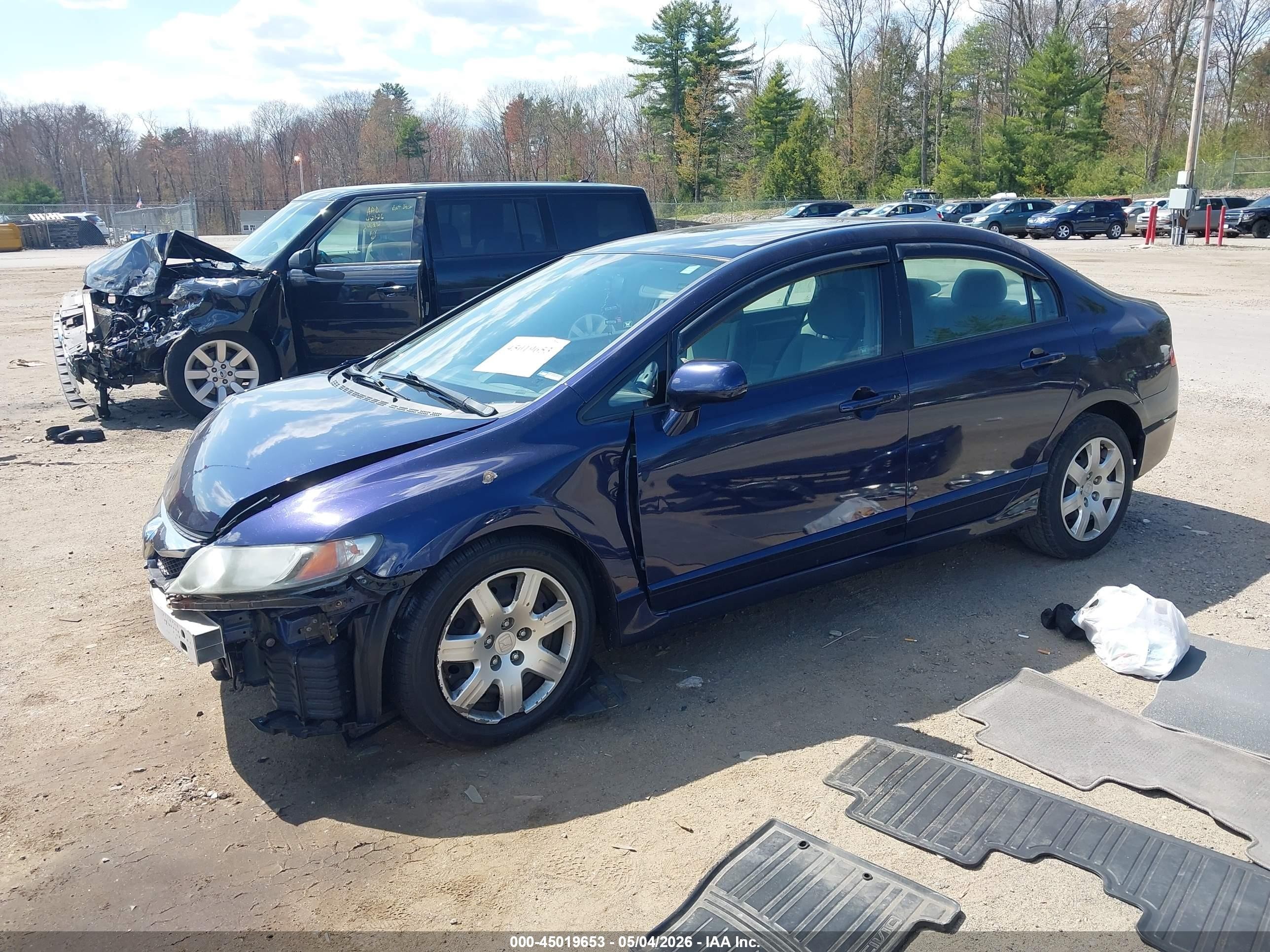 2011 Honda Civic Lx Blue vin: 2HGFA1F59BH535425
