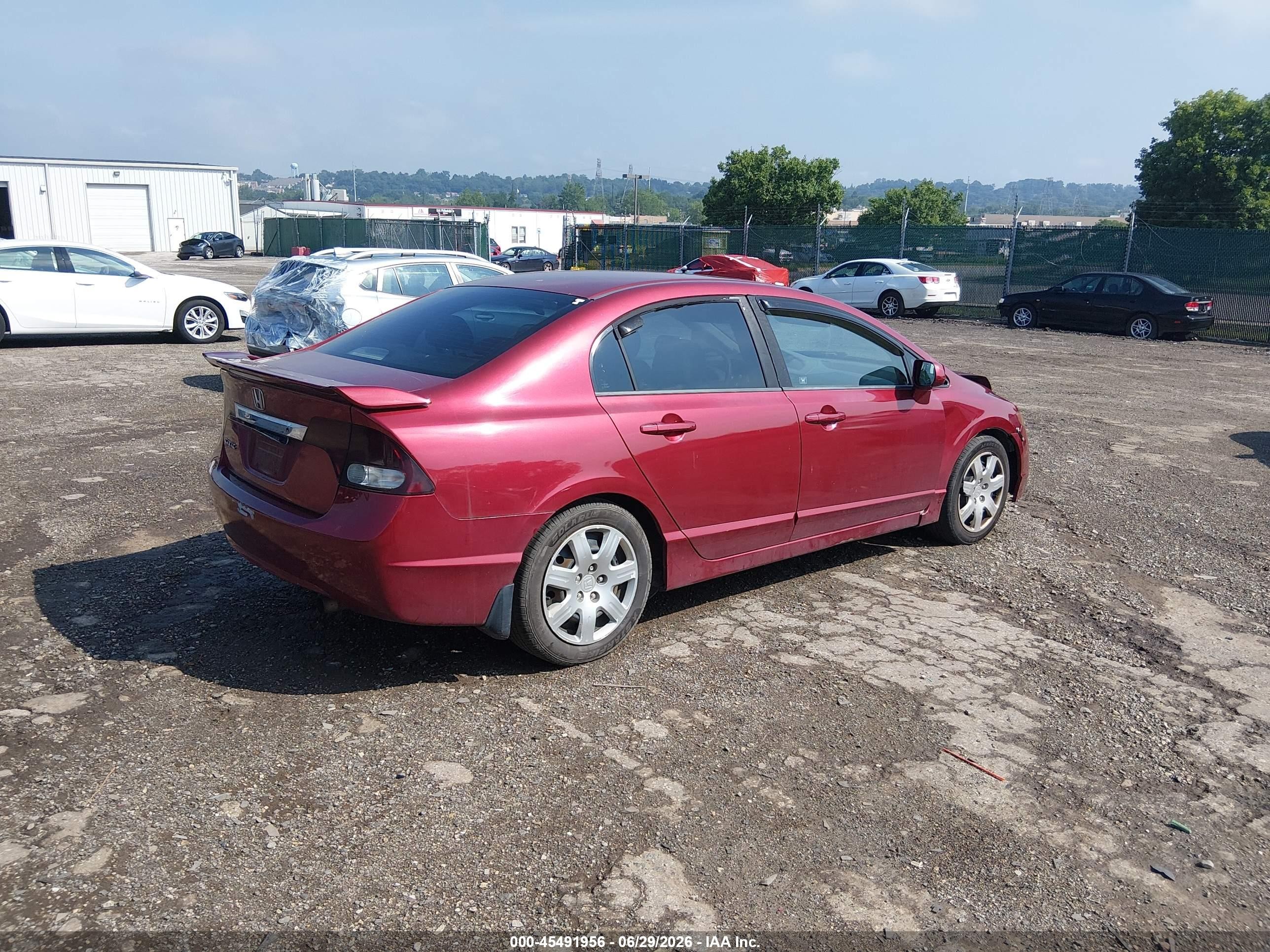 2011 Honda Civic Lx Red vin: 2HGFA1F59BH550376
