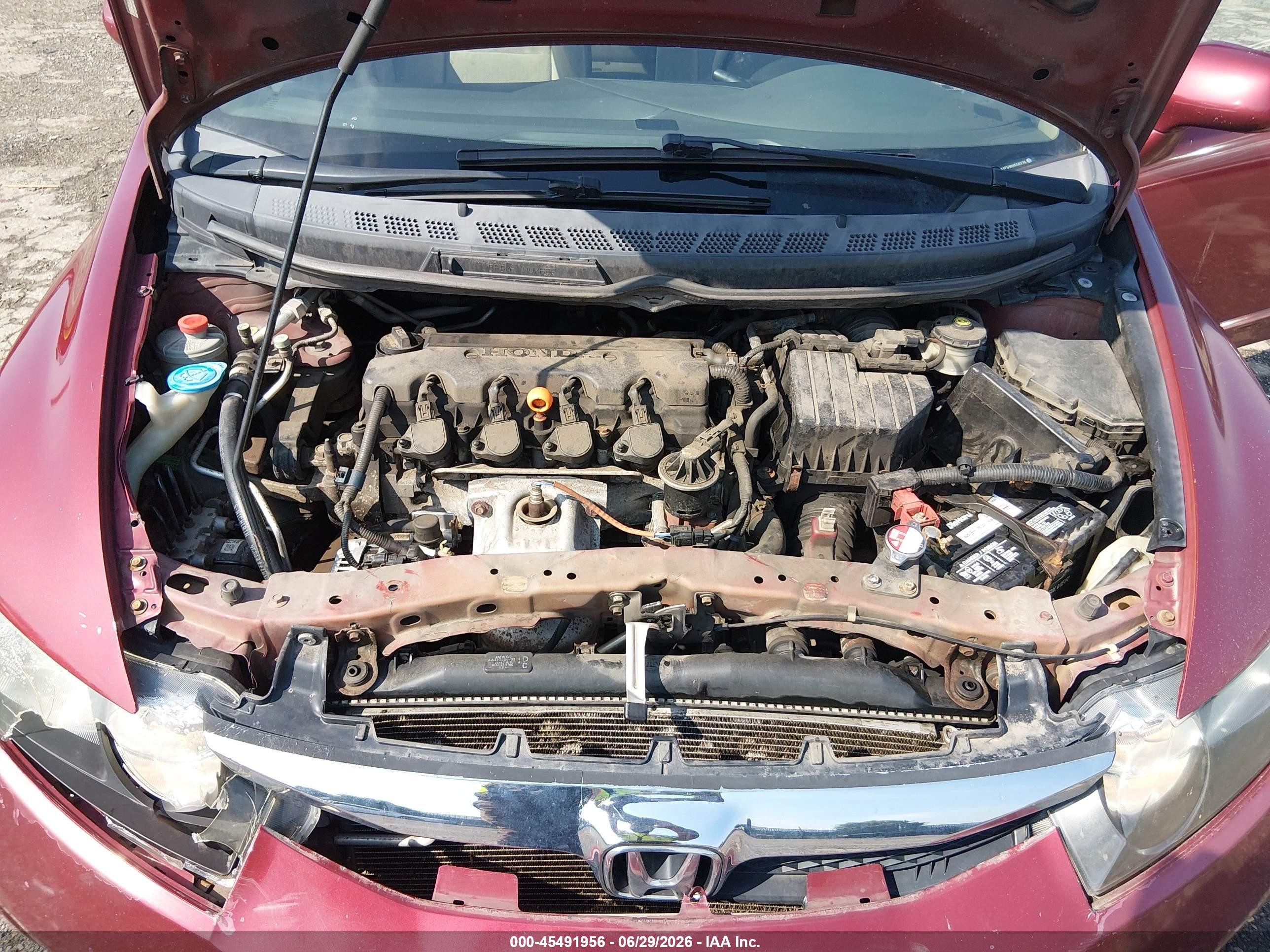 2011 Honda Civic Lx Red vin: 2HGFA1F59BH550376
