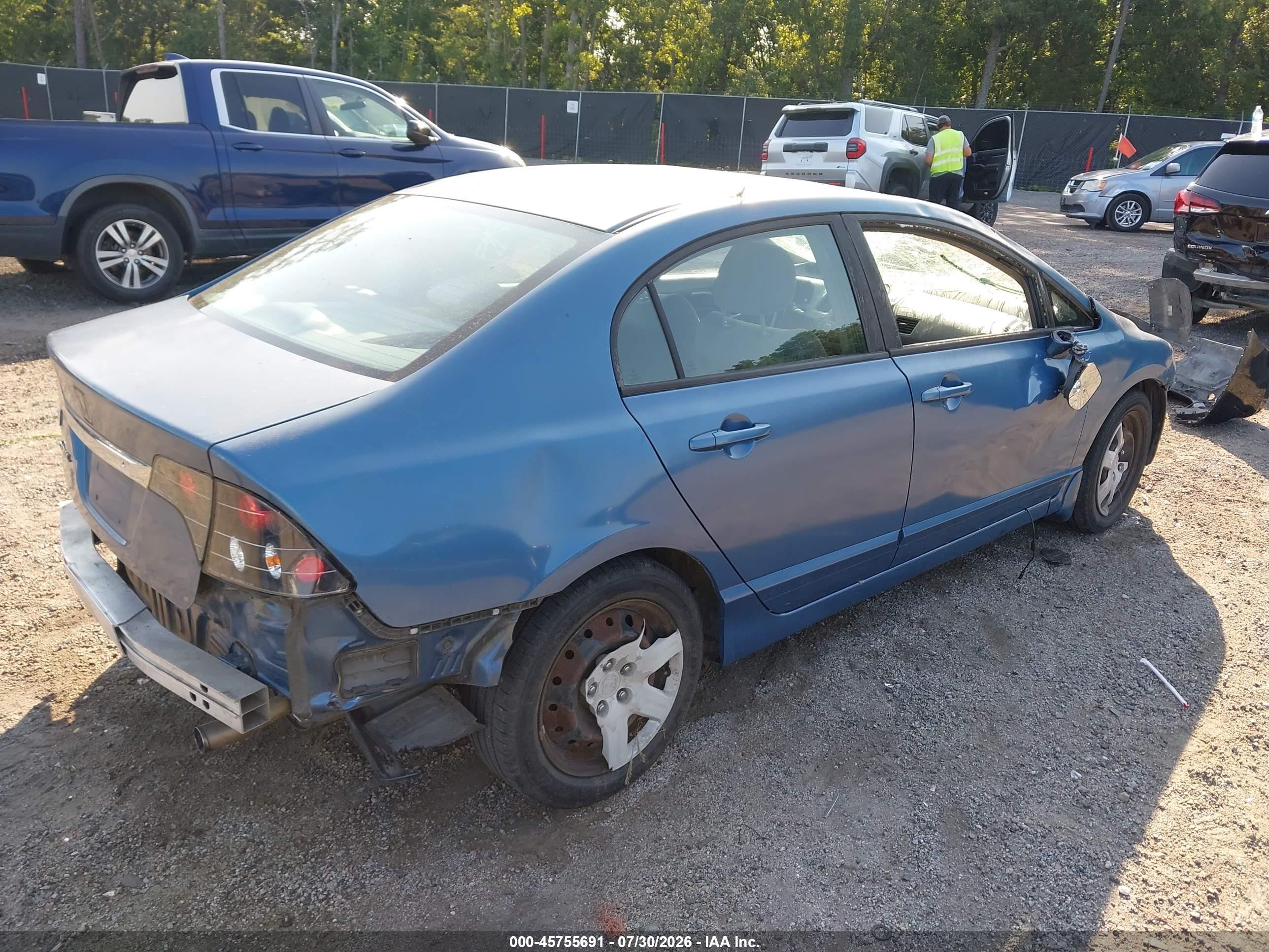 2010 Honda Civic Lx Blue vin: 2HGFA1F5XAH320165