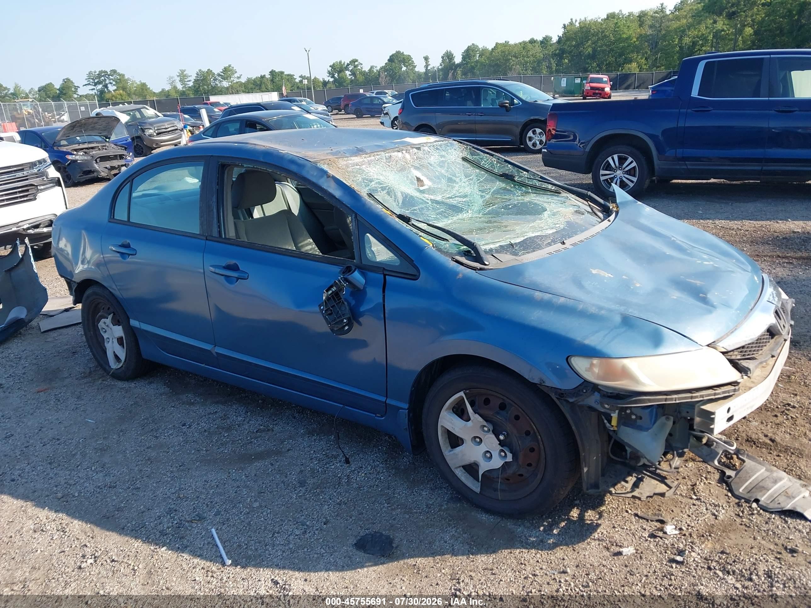 2010 Honda Civic Lx Blue vin: 2HGFA1F5XAH320165
