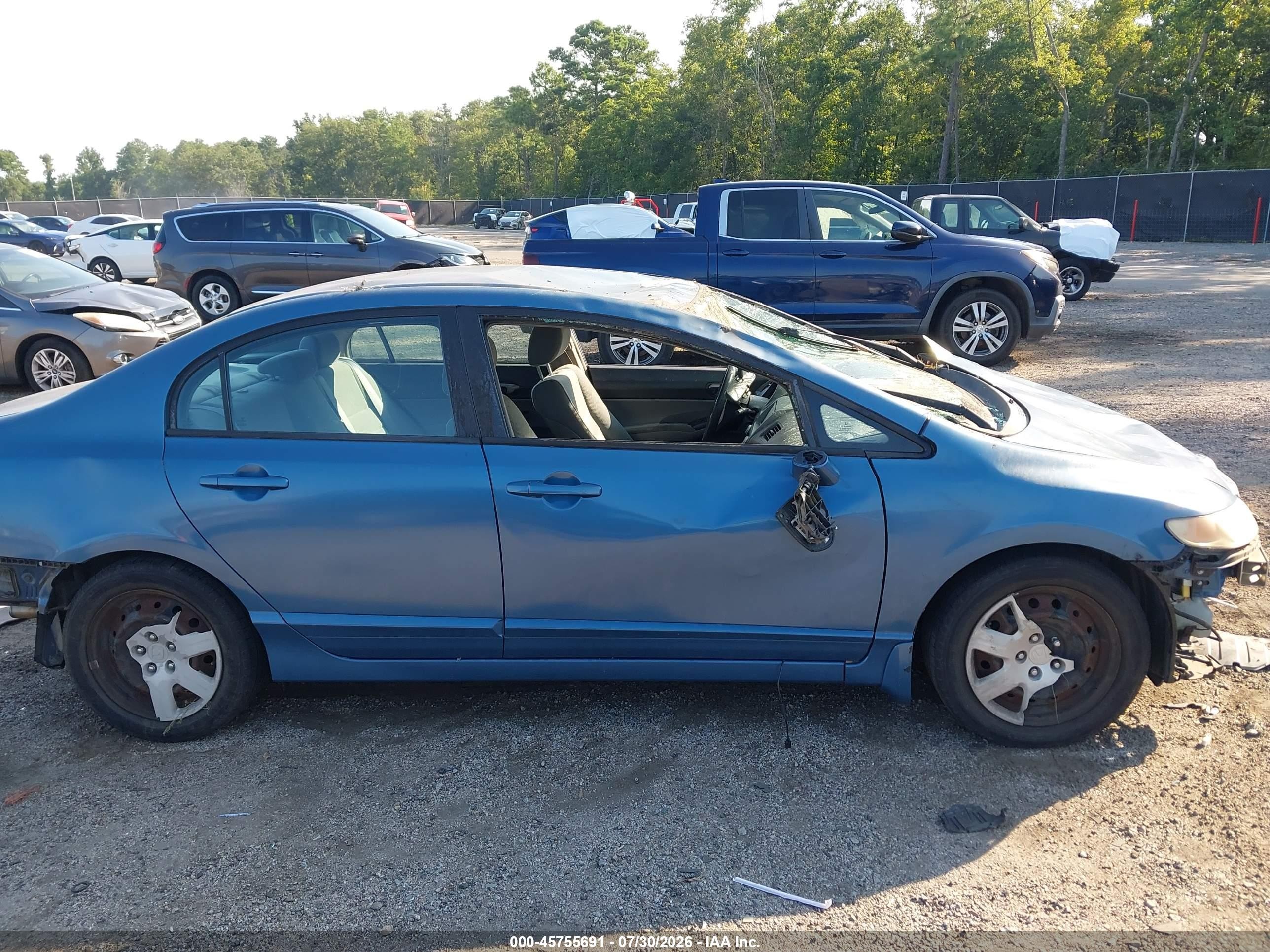 2010 Honda Civic Lx Blue vin: 2HGFA1F5XAH320165