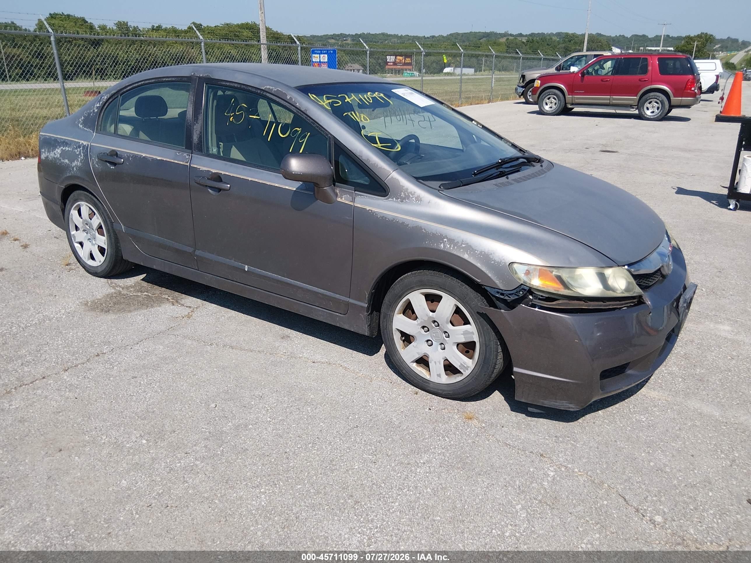 2010 Honda Civic Lx Gray vin: 2HGFA1F5XAH503355
